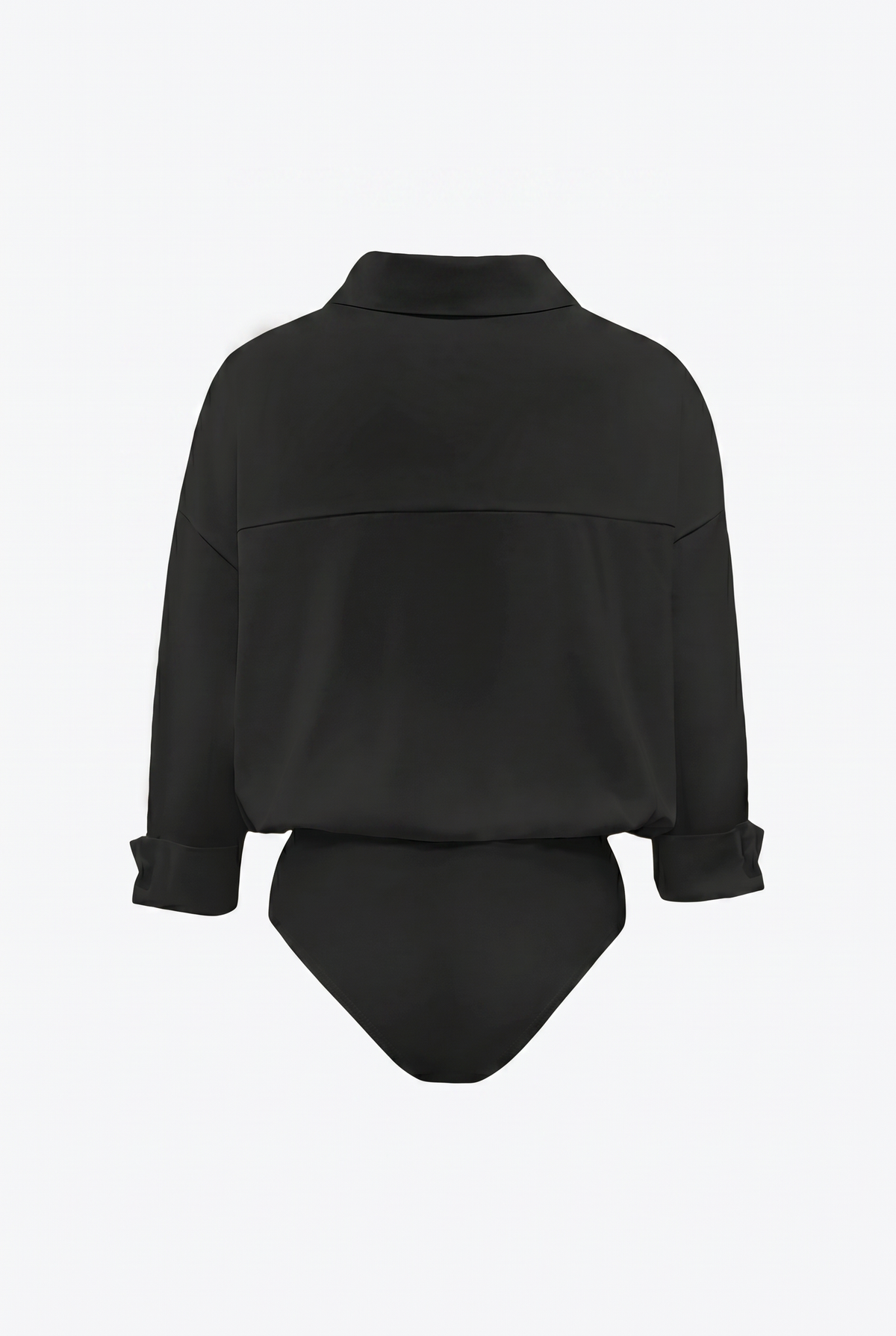 Black Relaxed Shirt Bodysuit Blouse