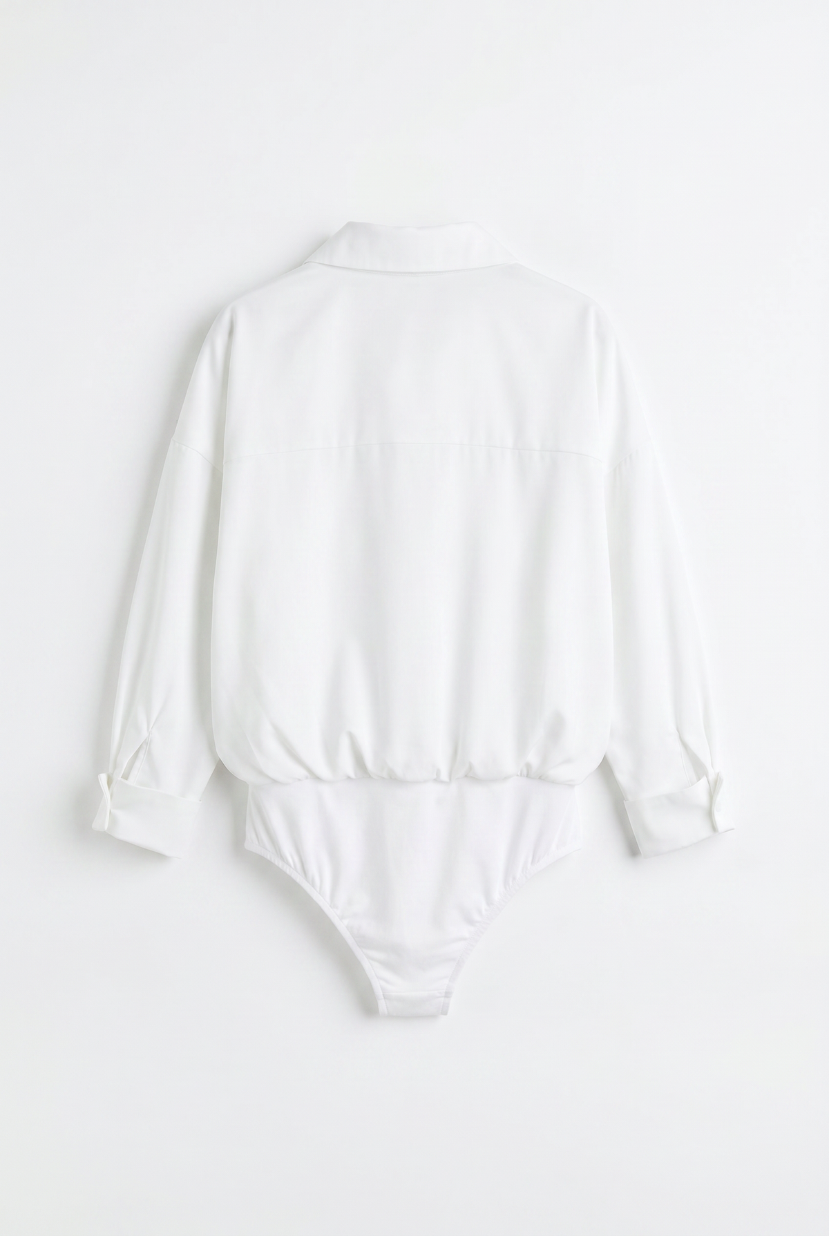 White Oversized Shirt Bodysuit