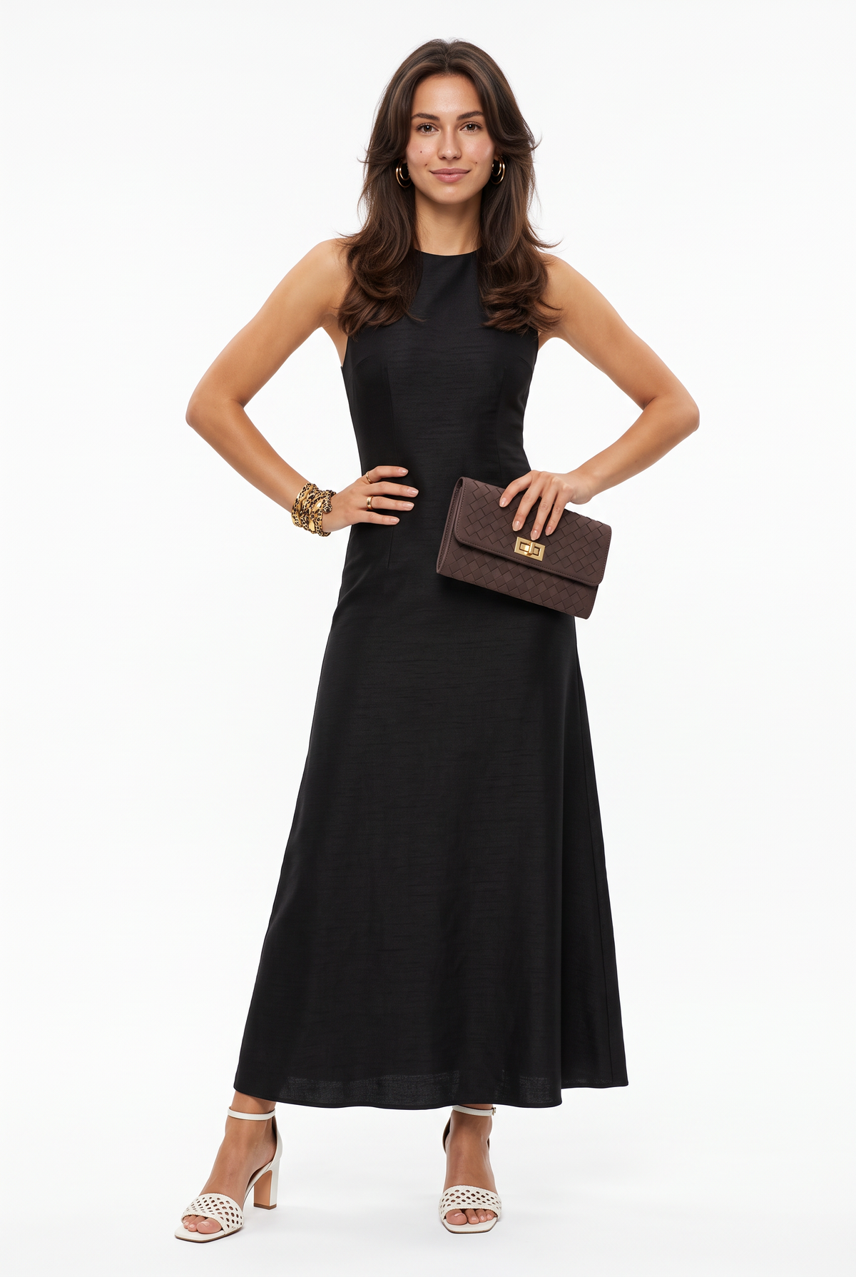 Black Halter Neck Maxi Dress
