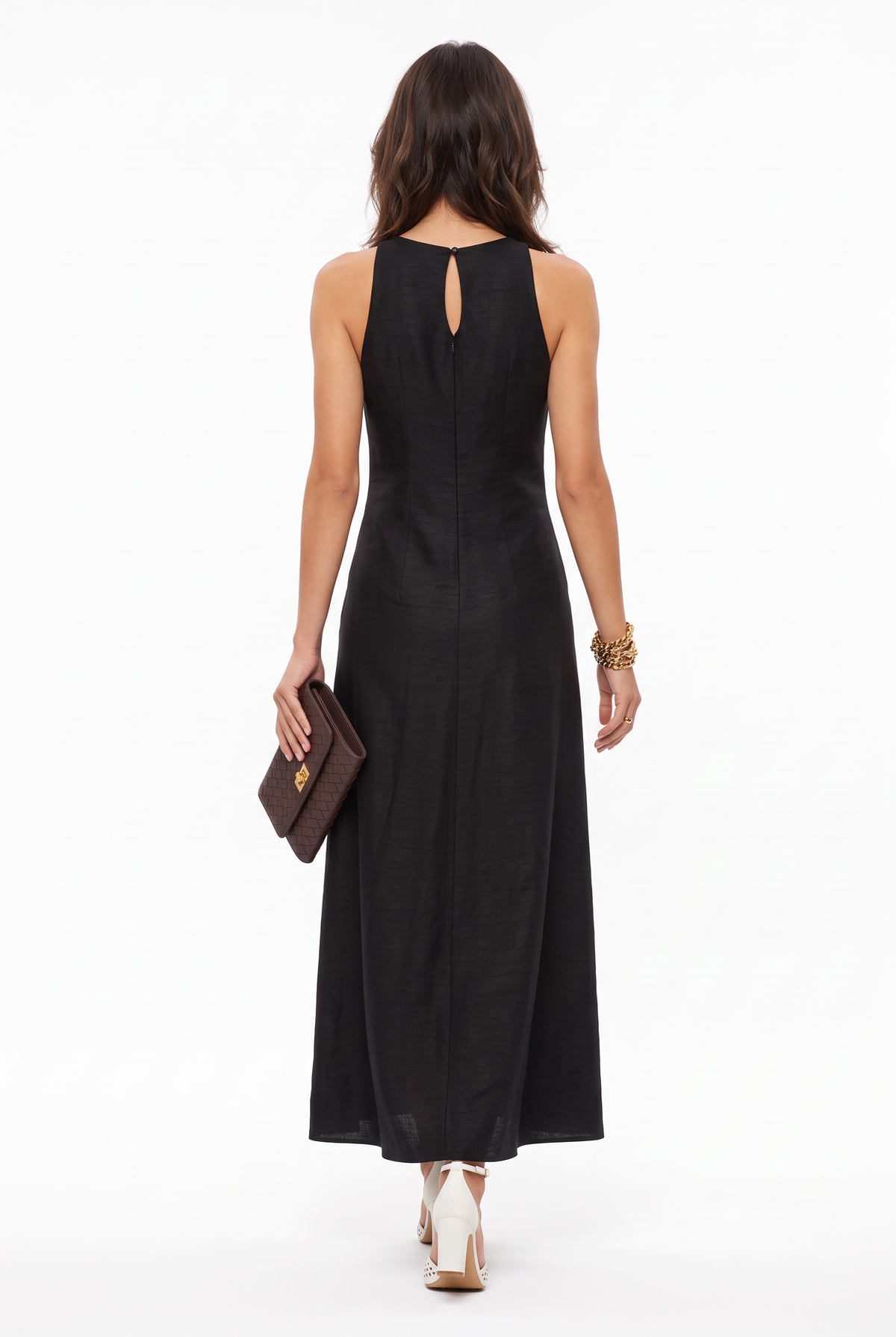 Black Halter Neck Maxi Dress