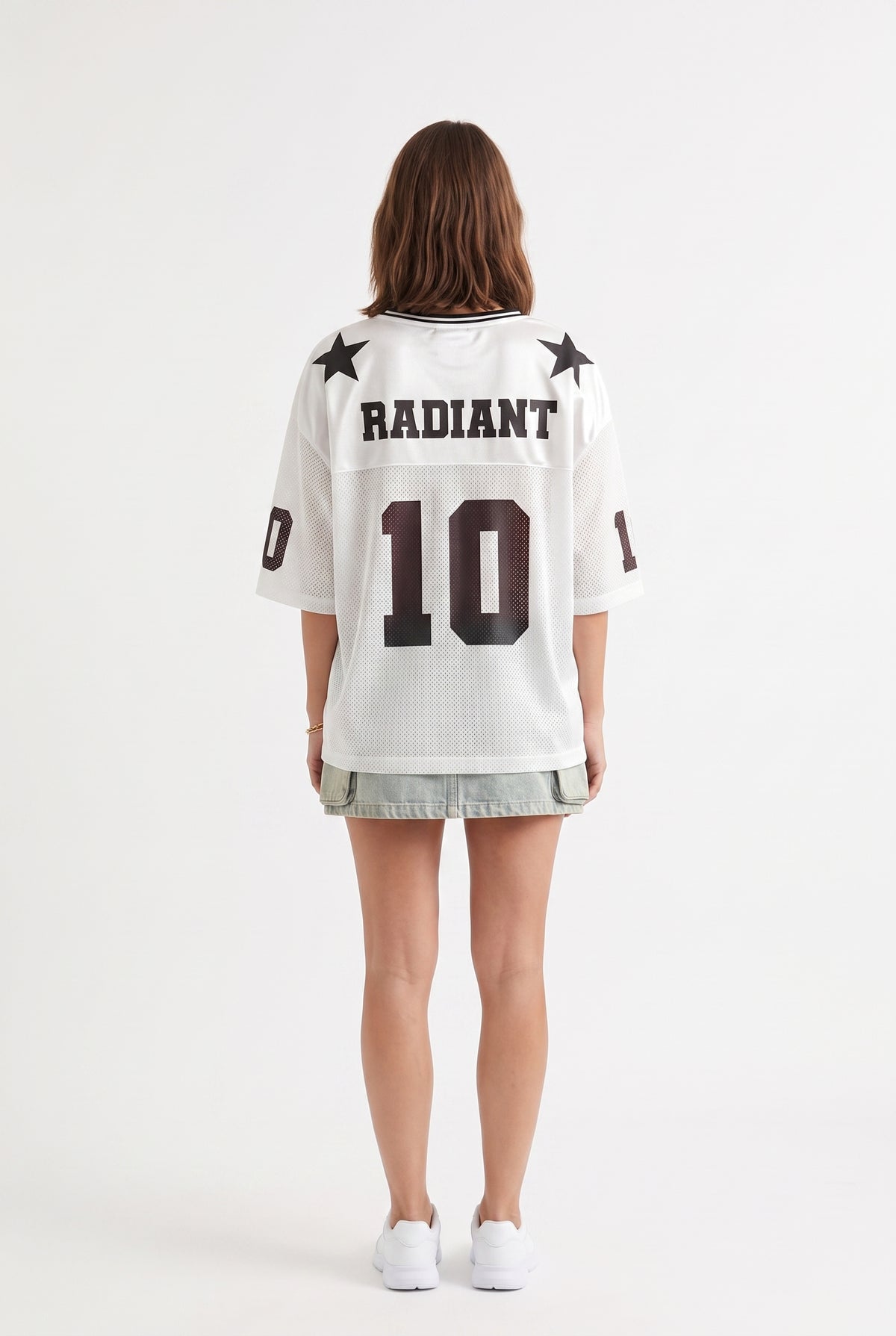 White Oversized Football Jersey Shirt