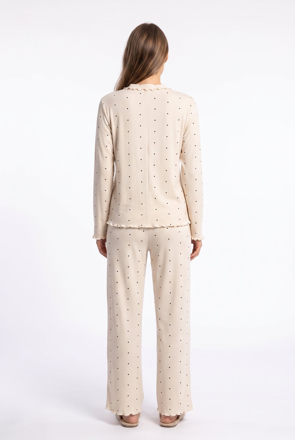 Cream Polka Dot Pyjama Set