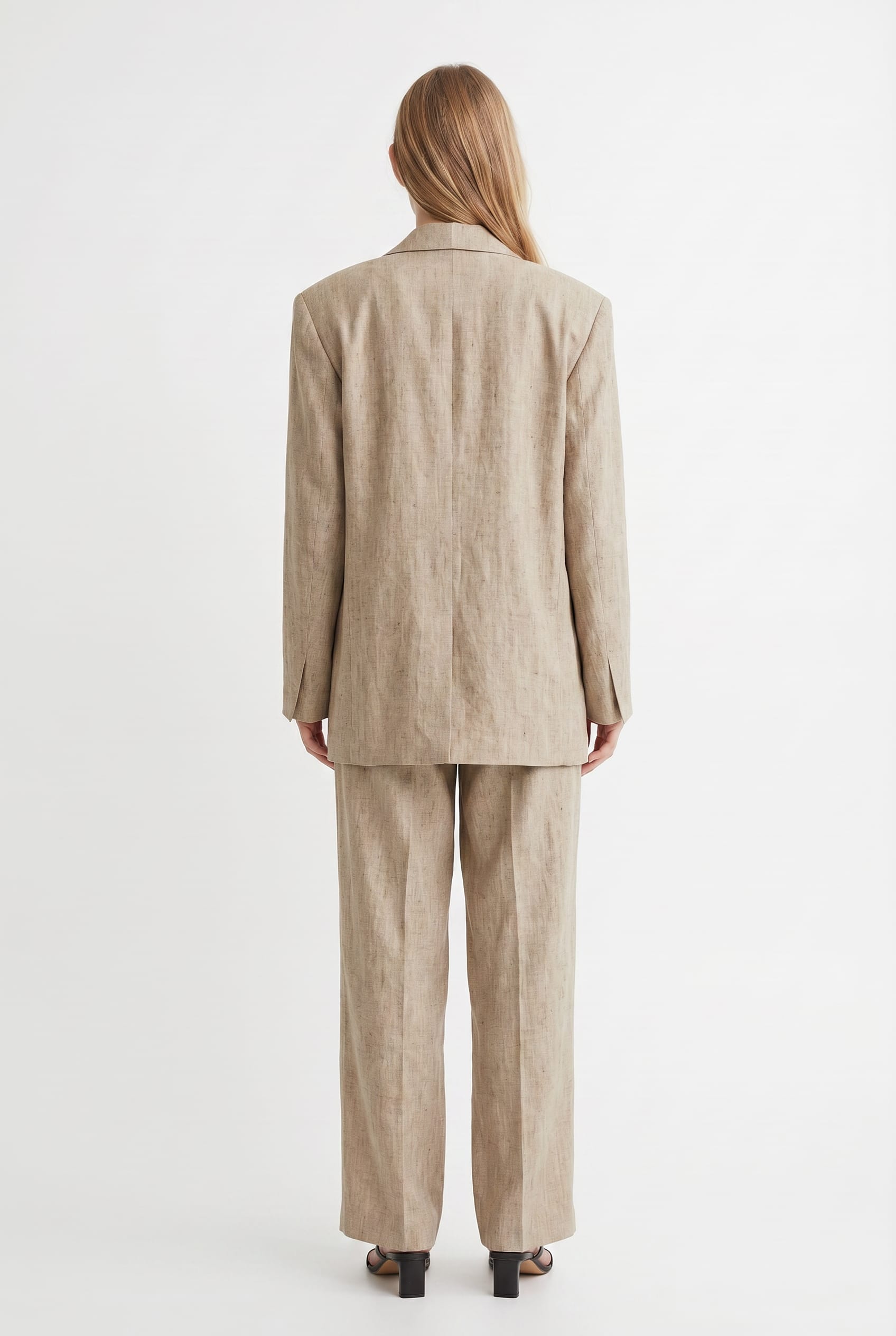 Natural Linen Tailored Blazer and Trouser Set