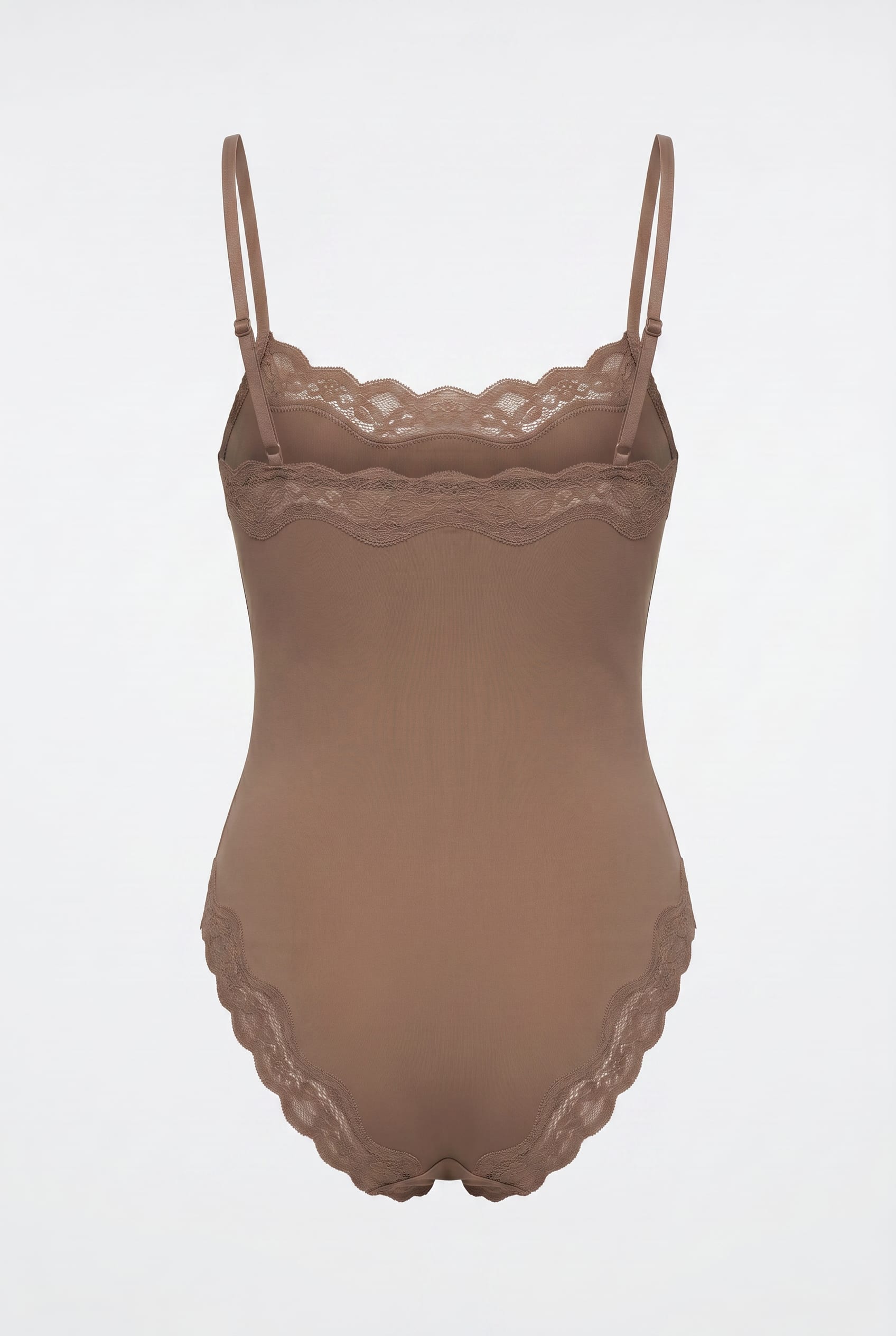 Taupe Lace Trim Jersey Cami Top