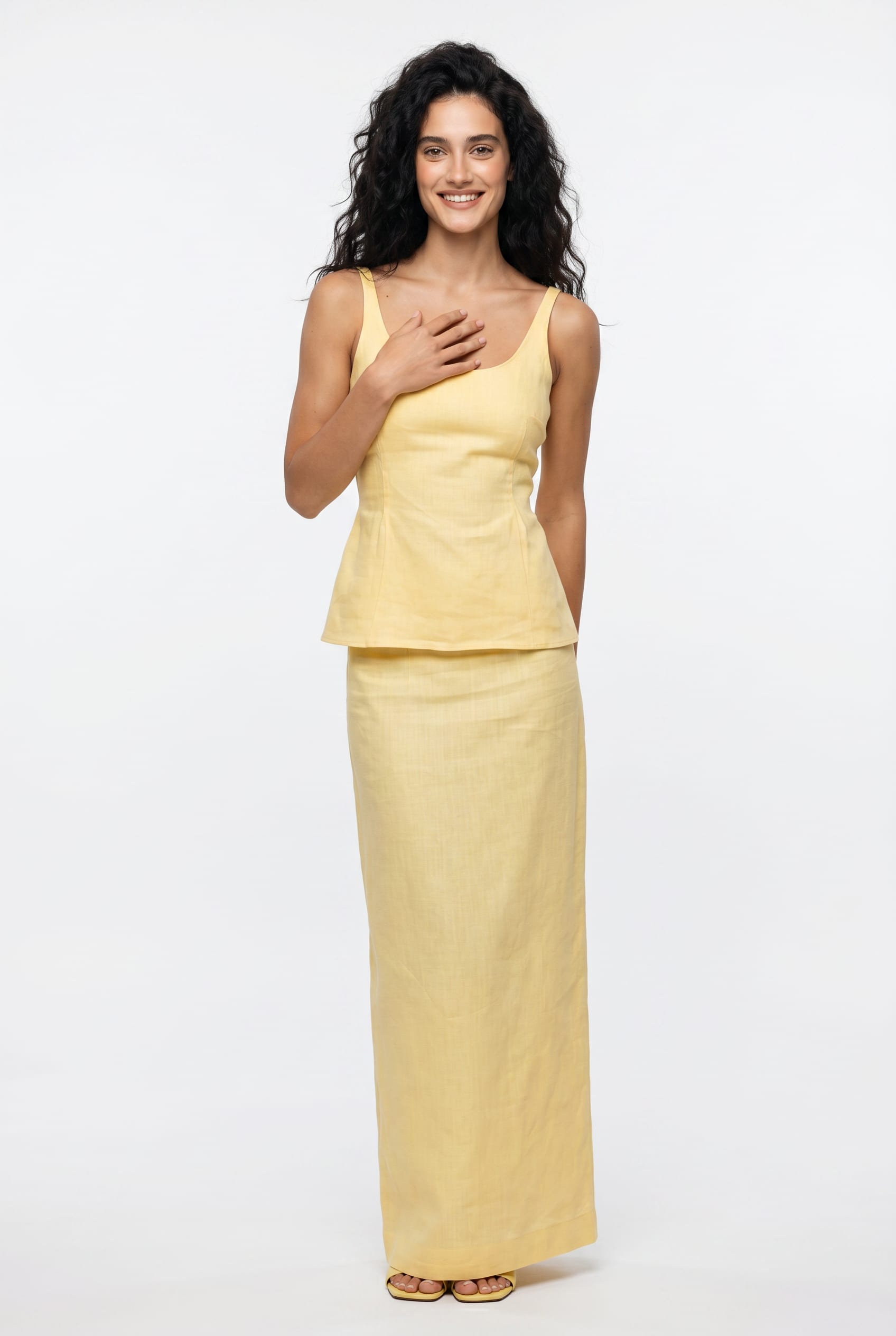 Butter Yellow Linen Co-ord Set