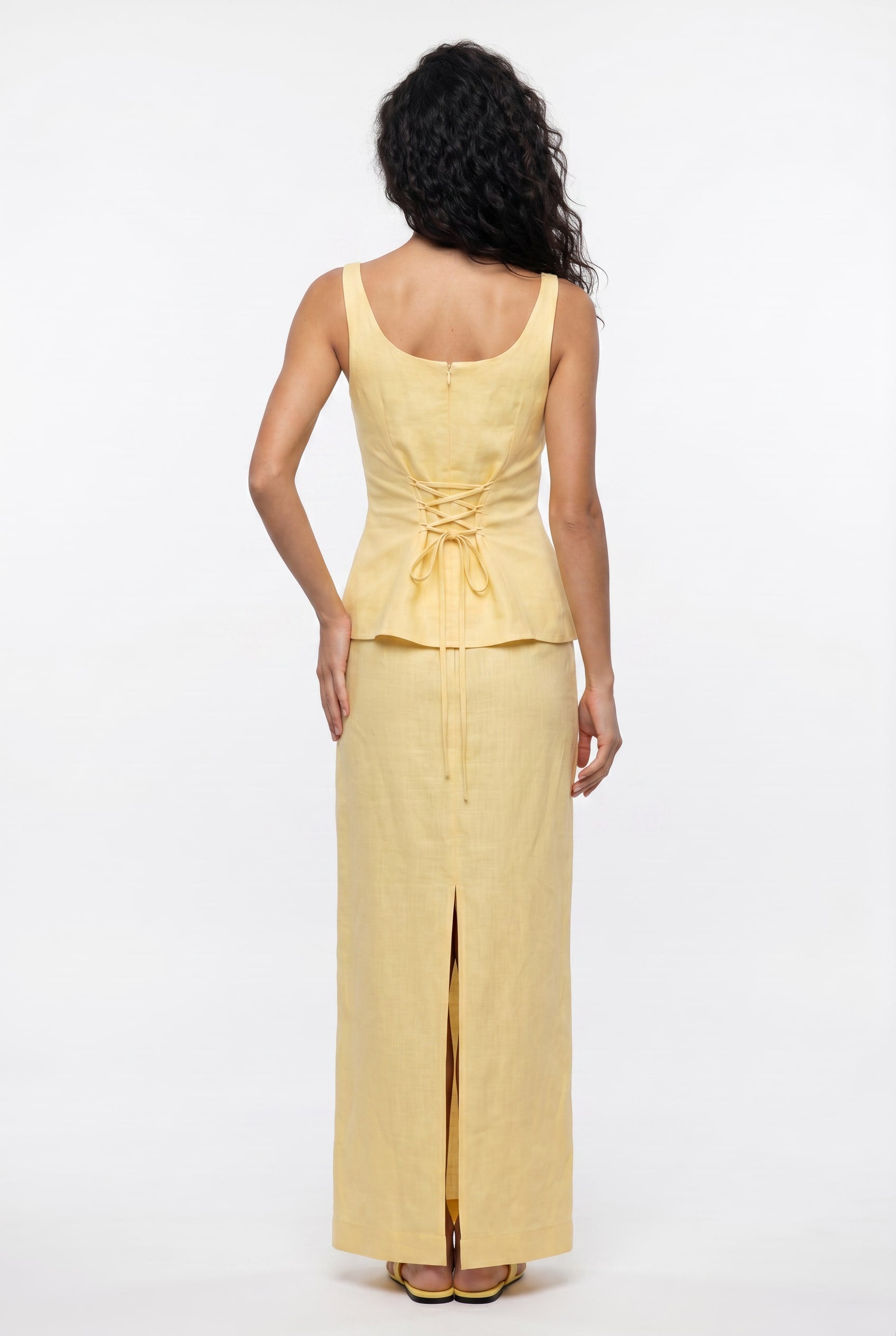 Butter Yellow Linen Co-ord Set