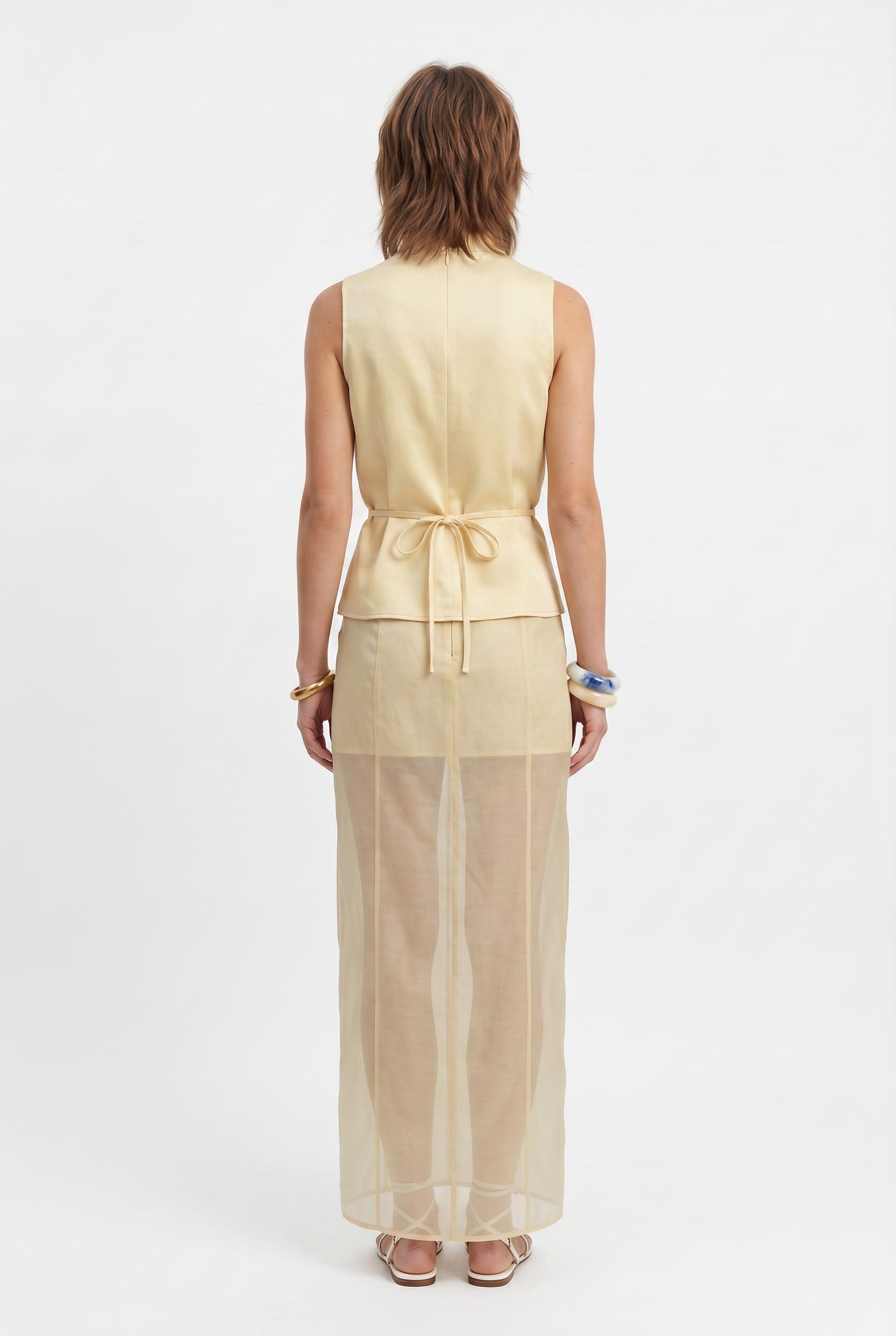 Butter Yellow Satin Co-ord Set