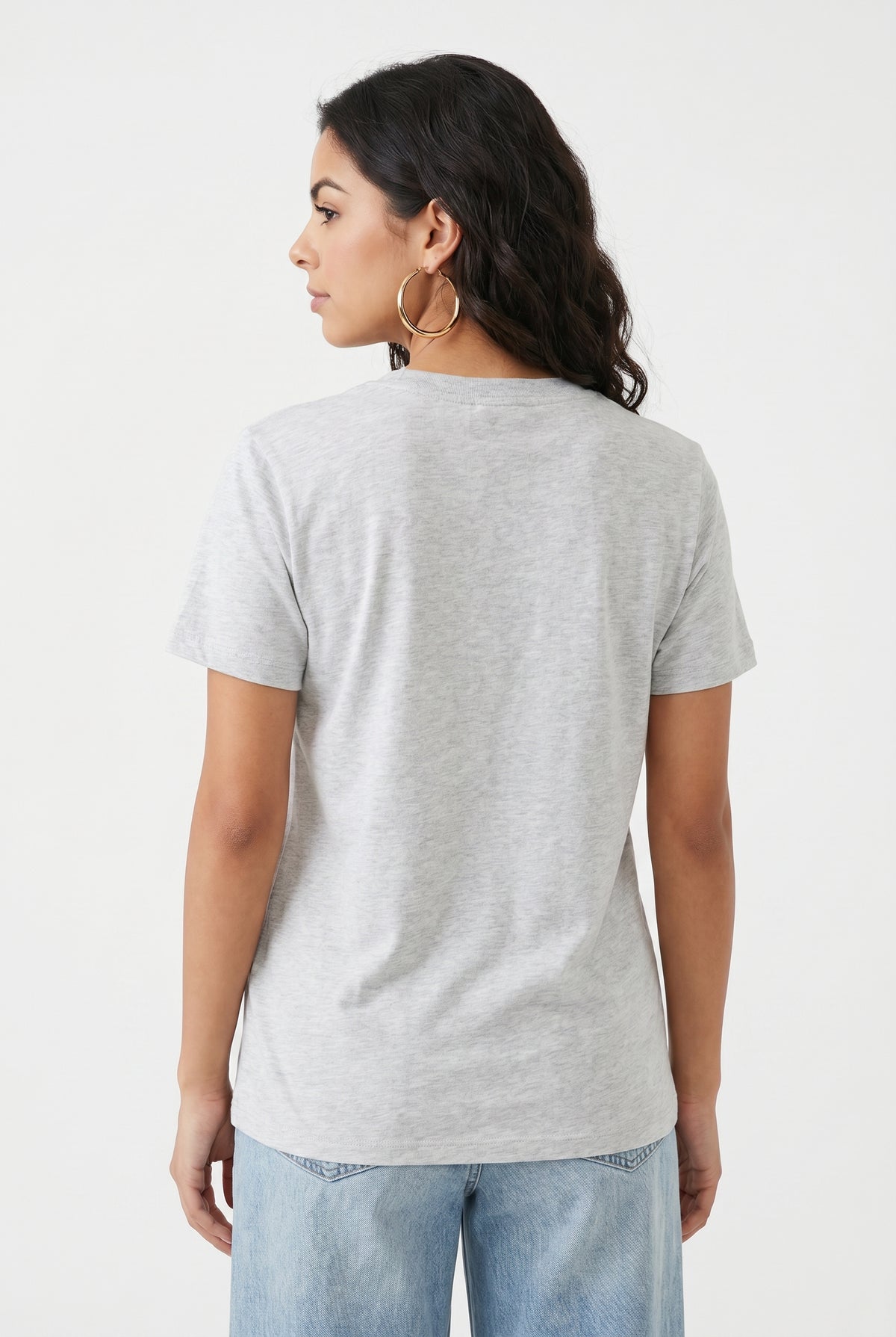 Gray Cherry Graphic Cotton T-Shirt
