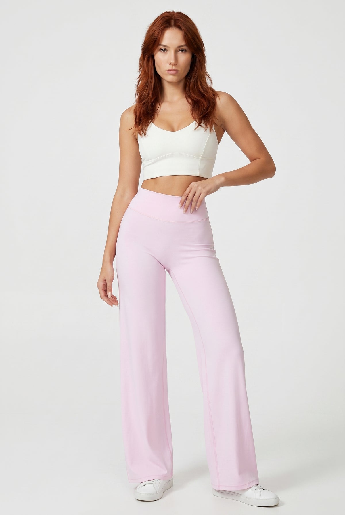 Pink Wide Leg Track Pants