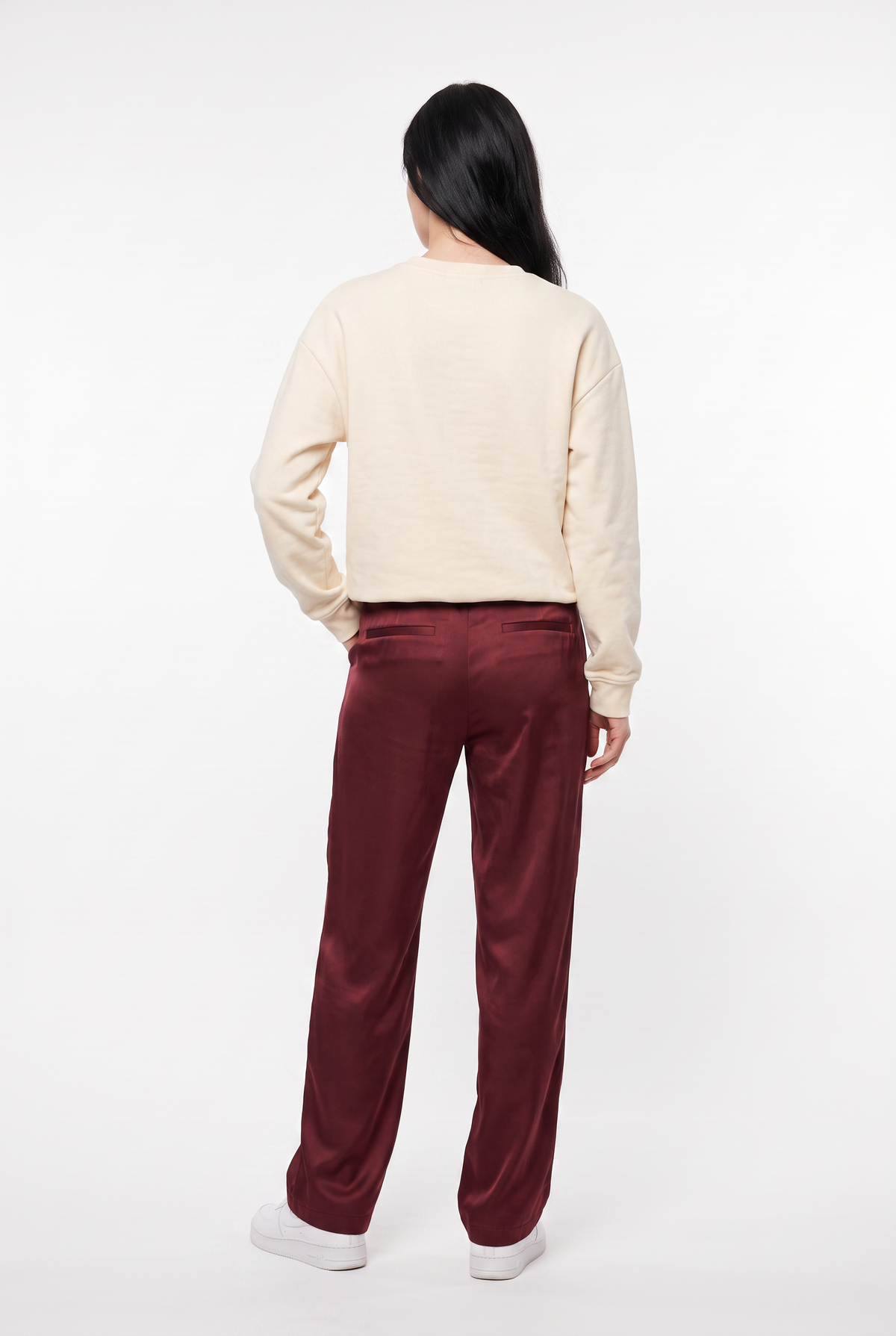 Cream Graphic Cotton Crewneck Sweatshirt