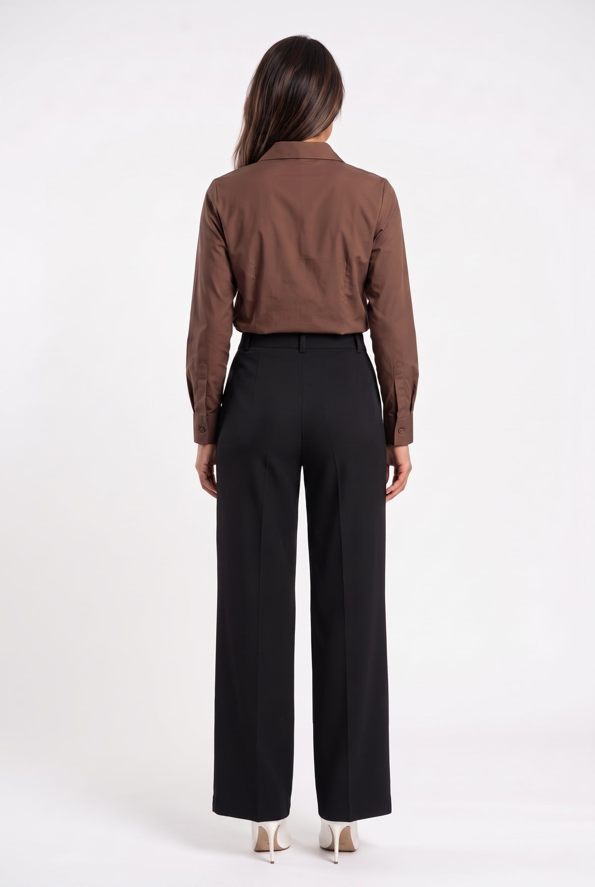 Black Wide Leg Tailored Trousers