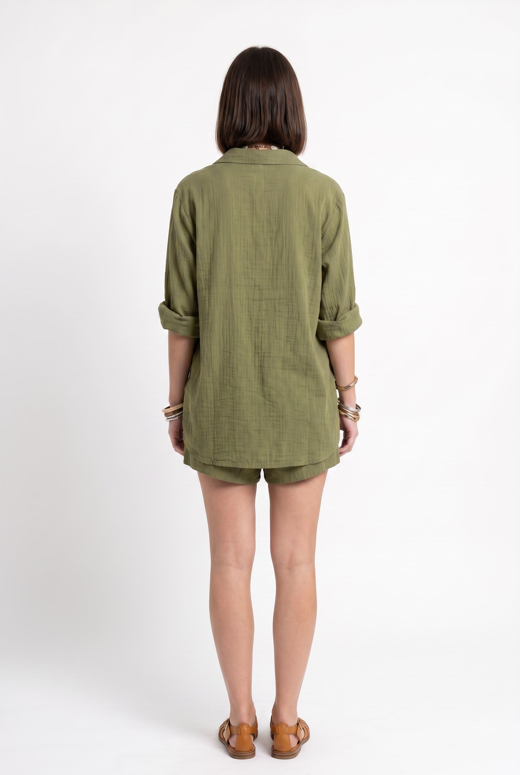Olive Green Linen Co-ord Set
