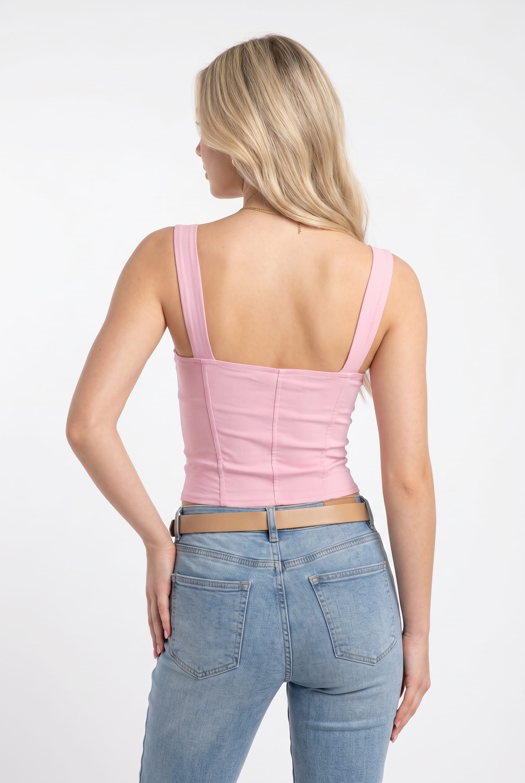Baby Pink Corset Bustier Top