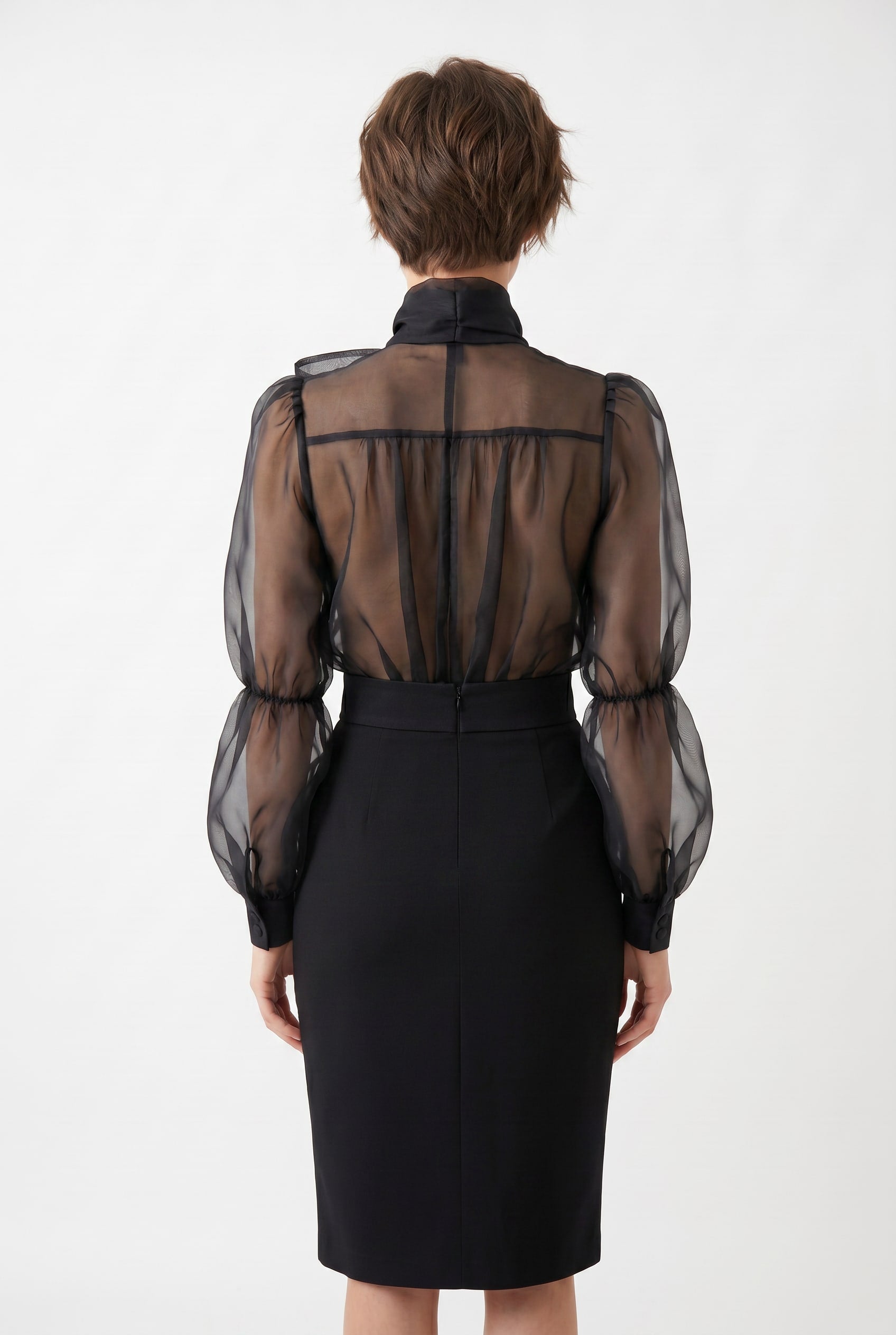 Black Sheer Organza Blouse