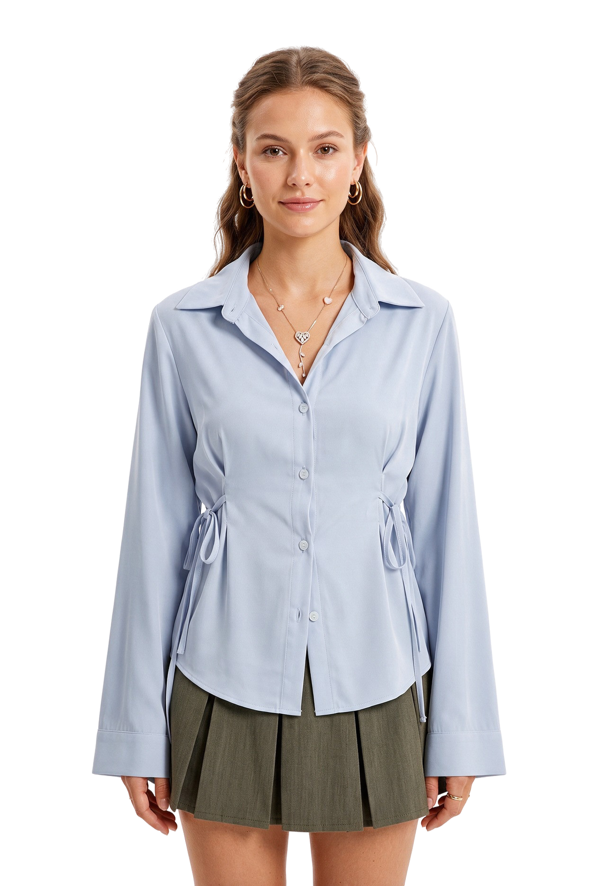 Sky Blue Relaxed Button-Down Shirt