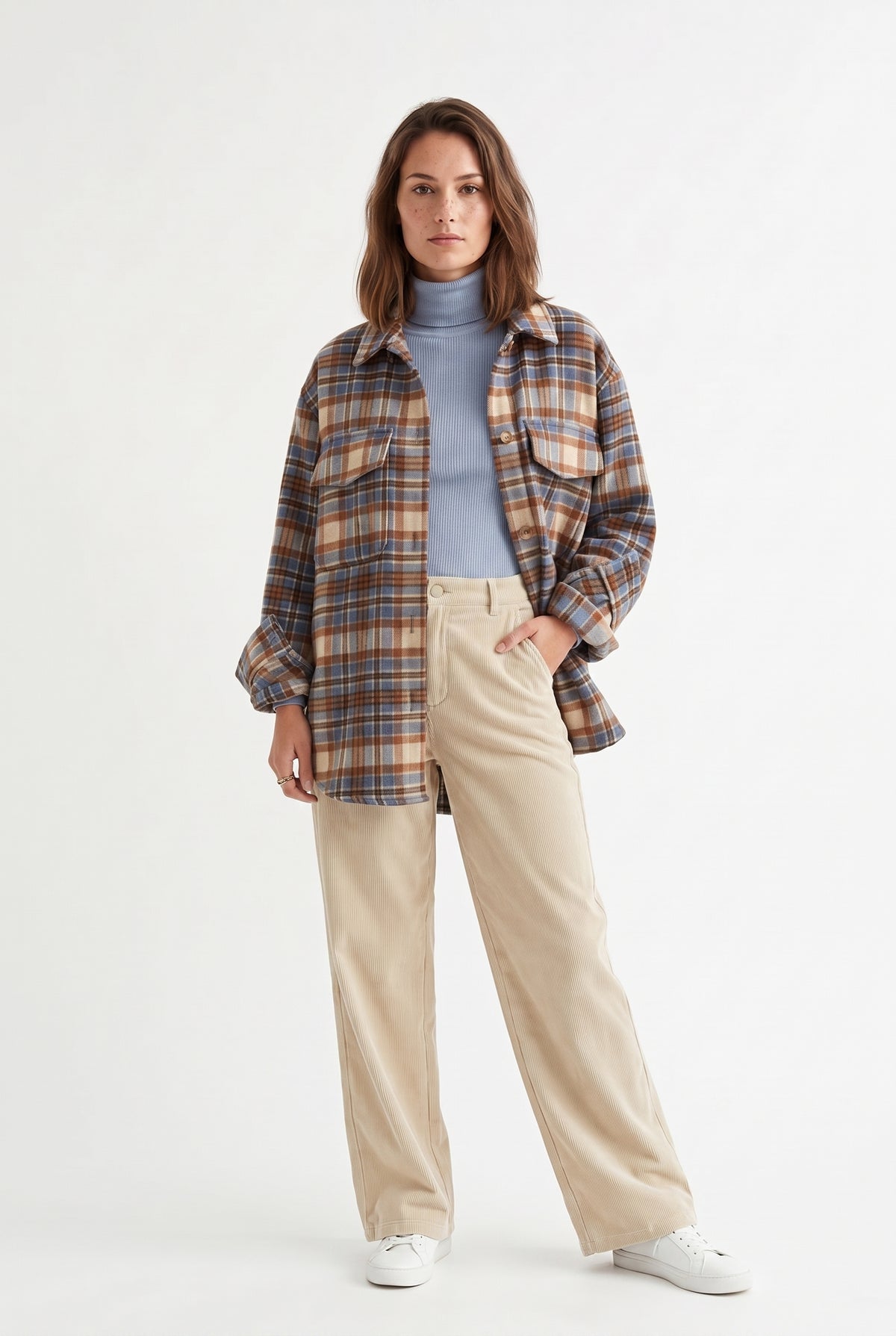Plaid Oversized Flannel Shirt Jacket
