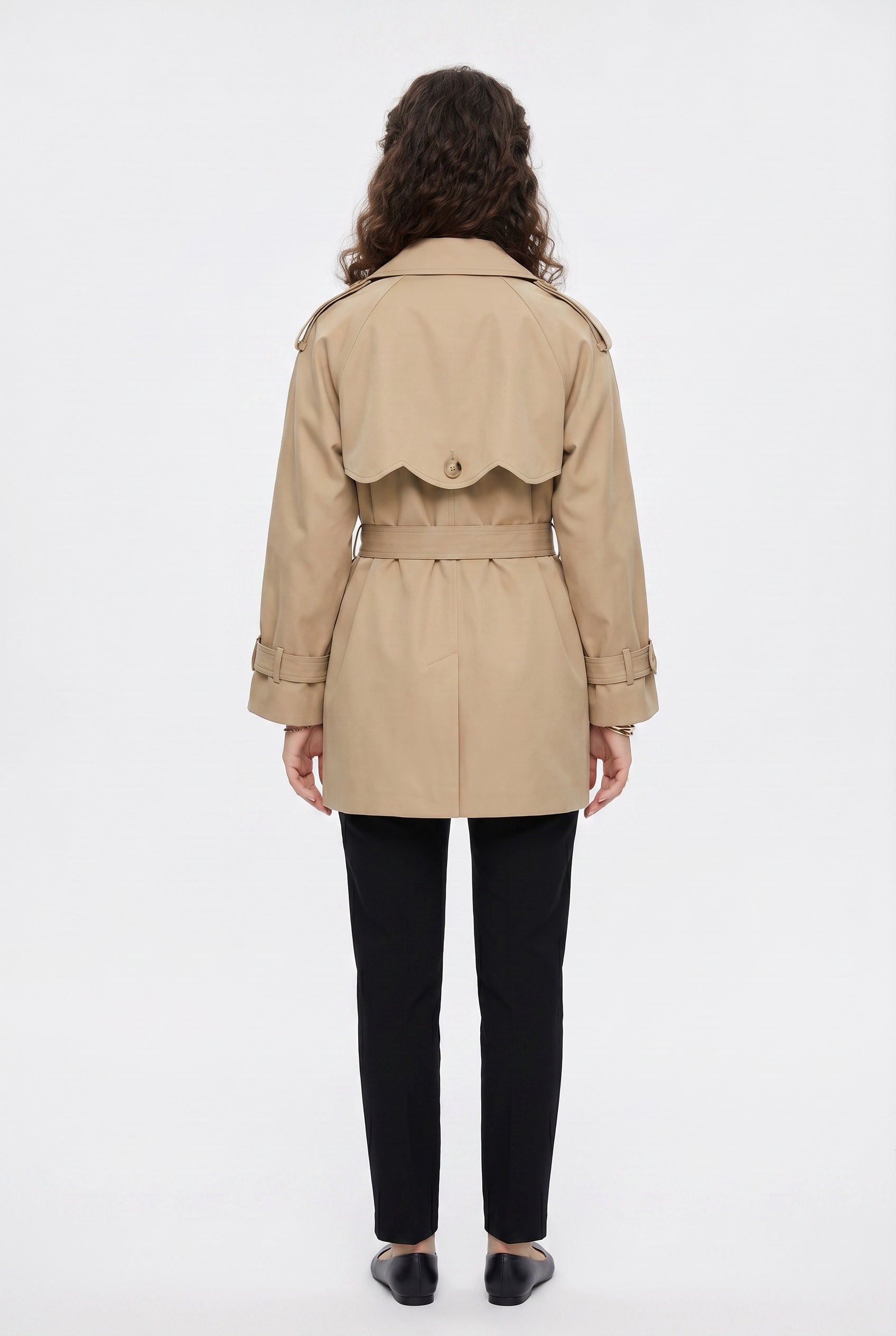 Classic Beige Double-Breasted Trench Coat