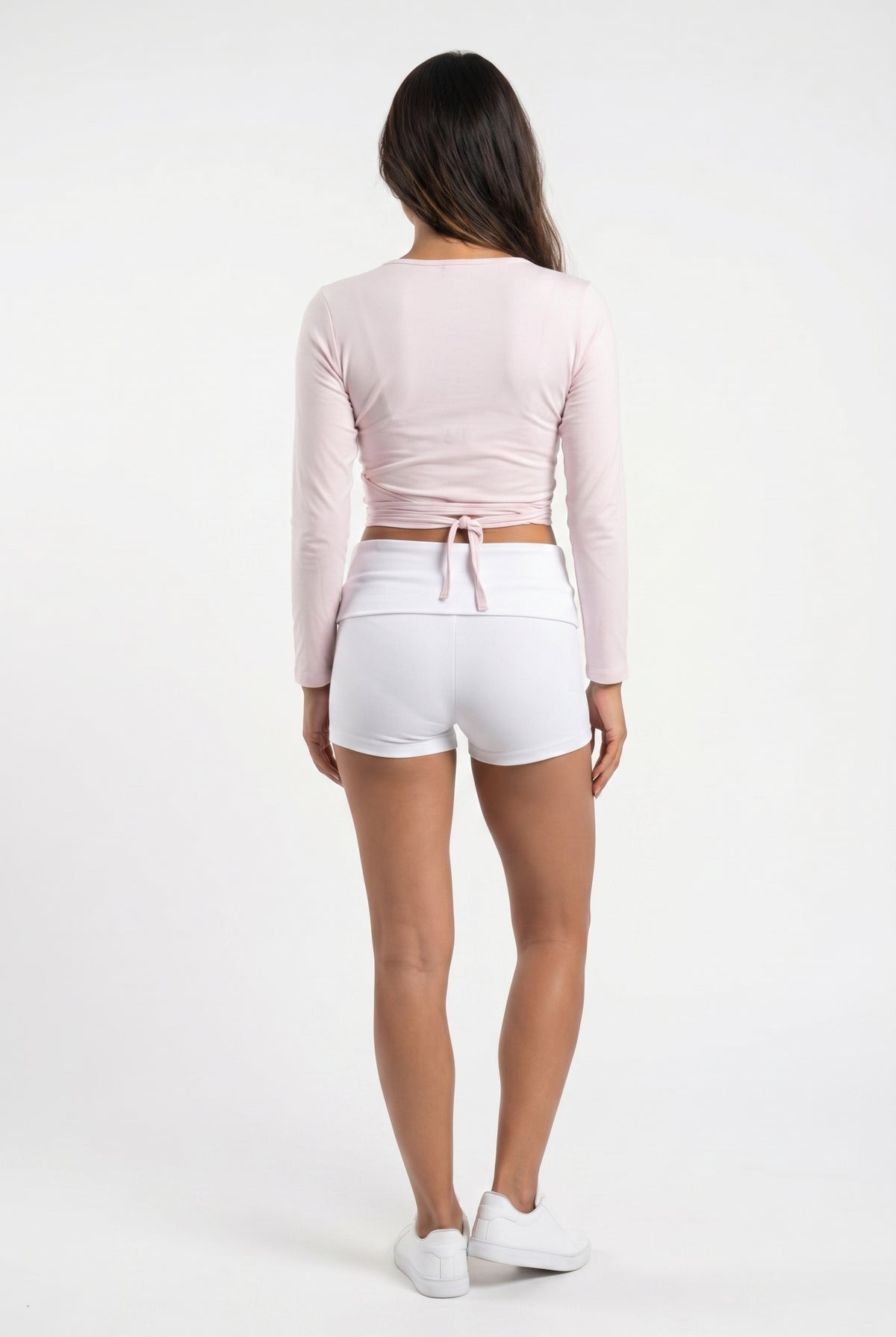 White Active High-Waist Shorts