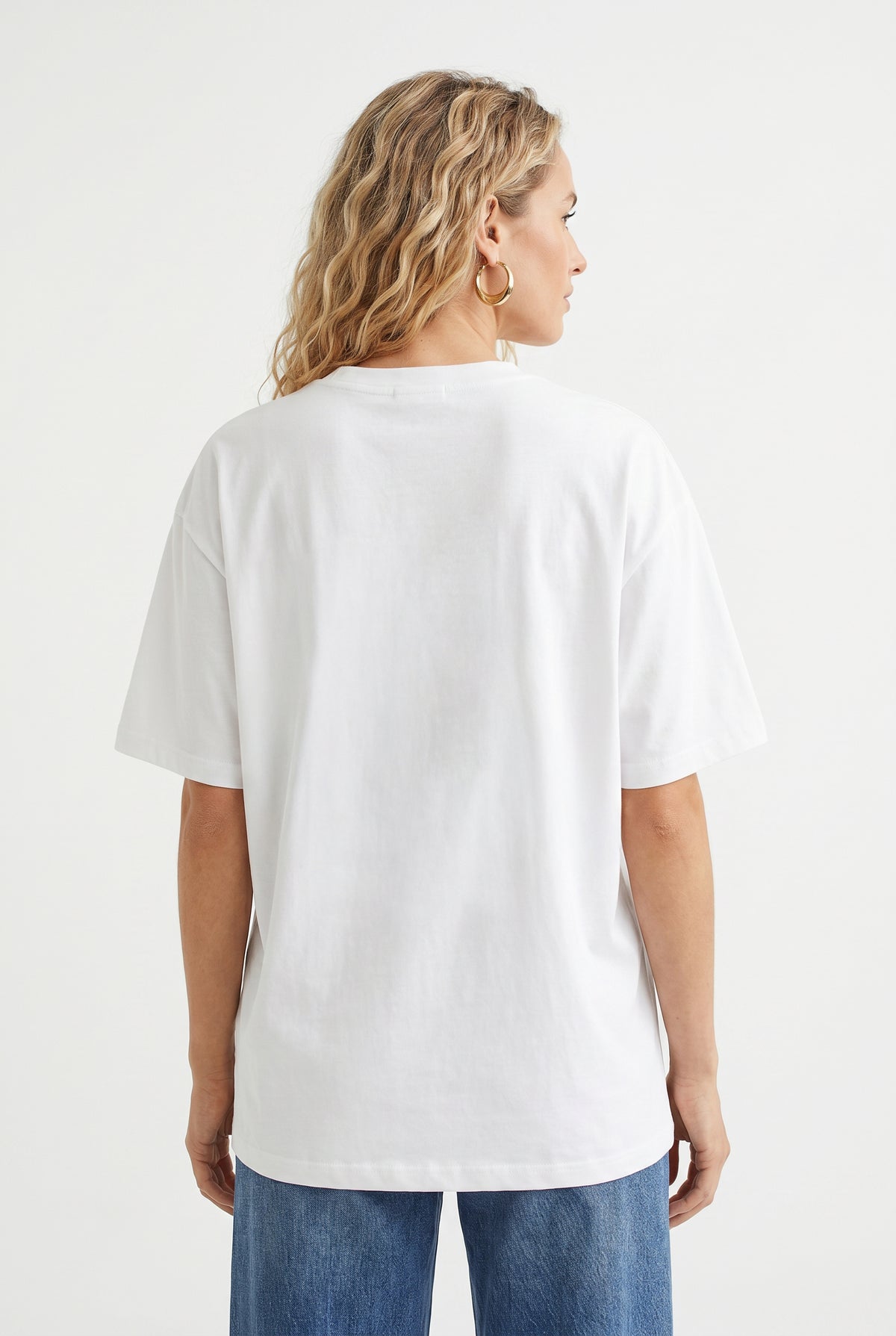 White Oversized Graphic Tee Shirt