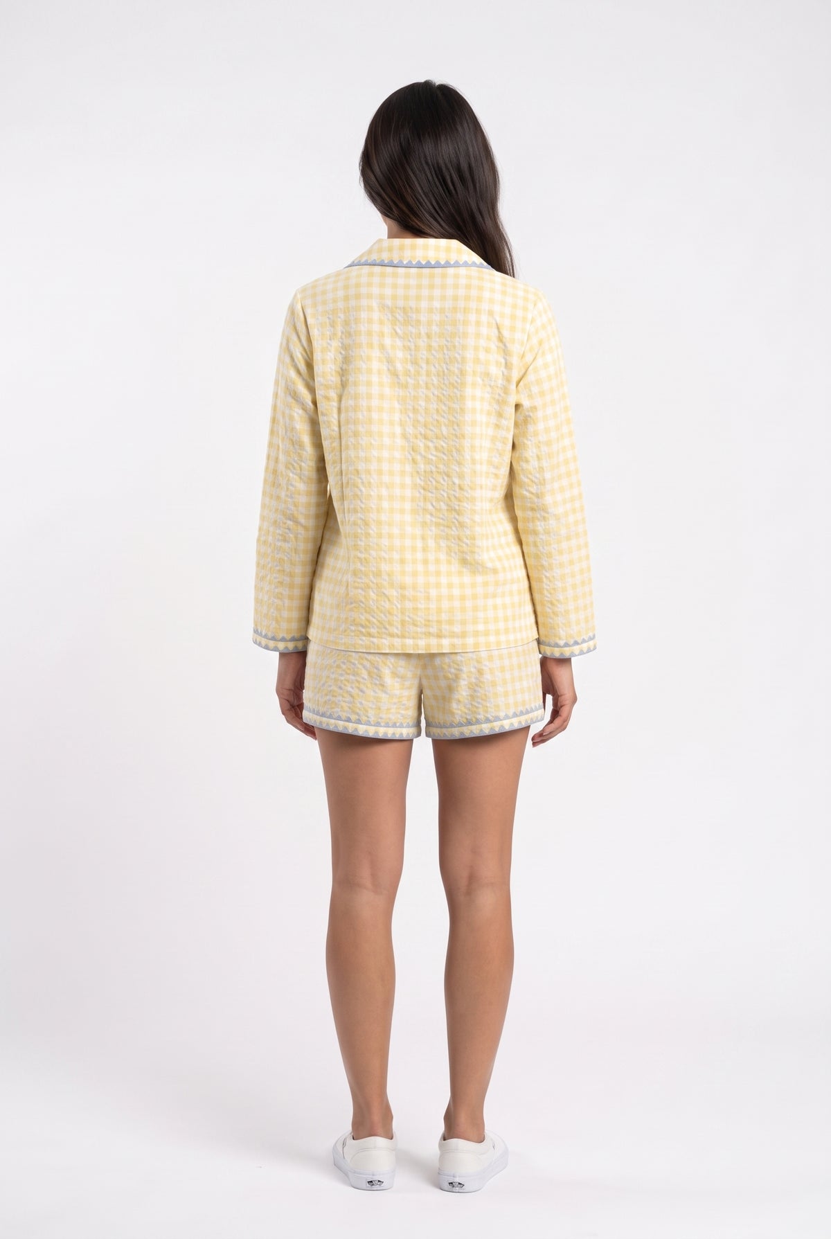 Yellow Gingham Cotton Pyjama Set