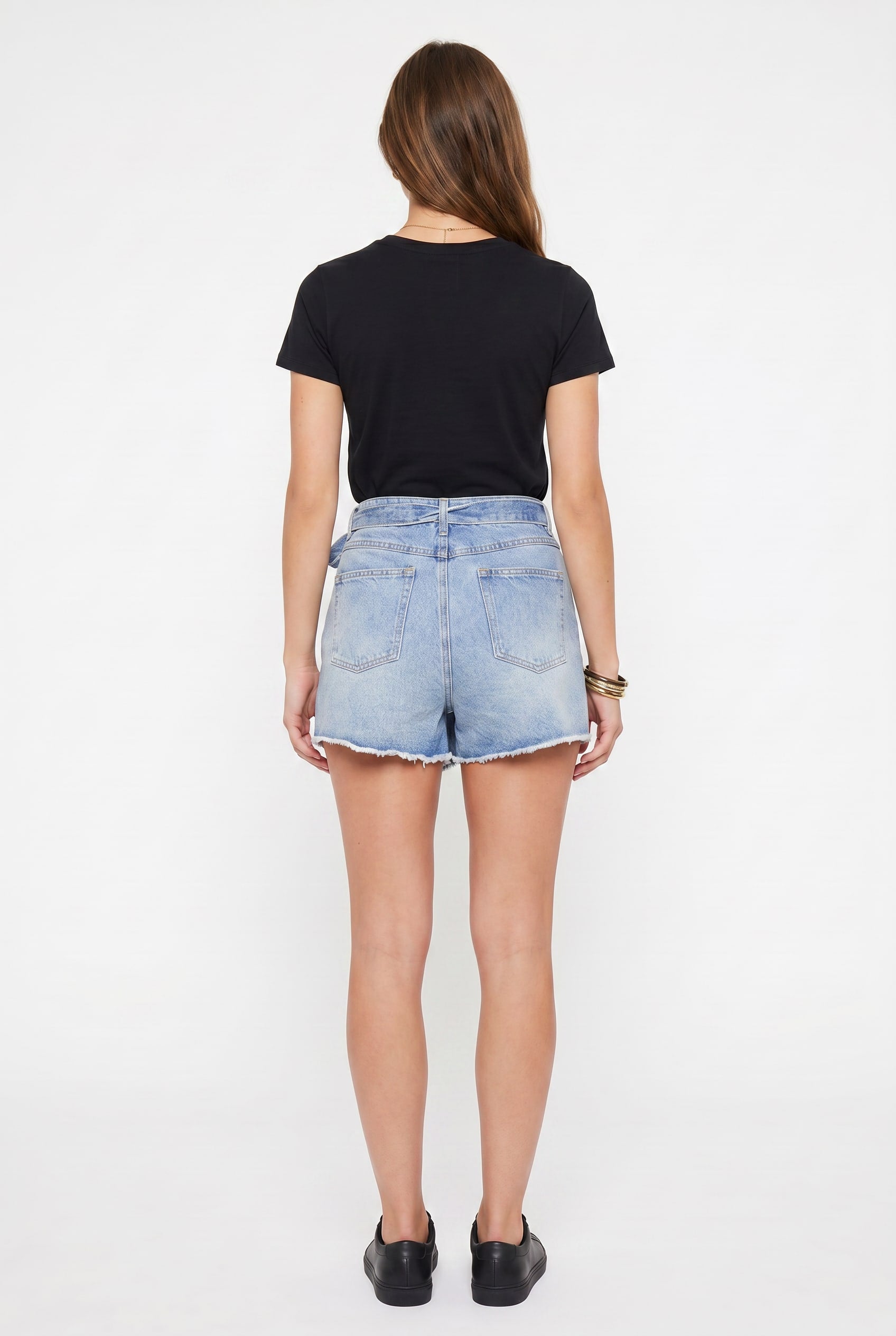 Light Blue Denim Wrap Mini Skirt
