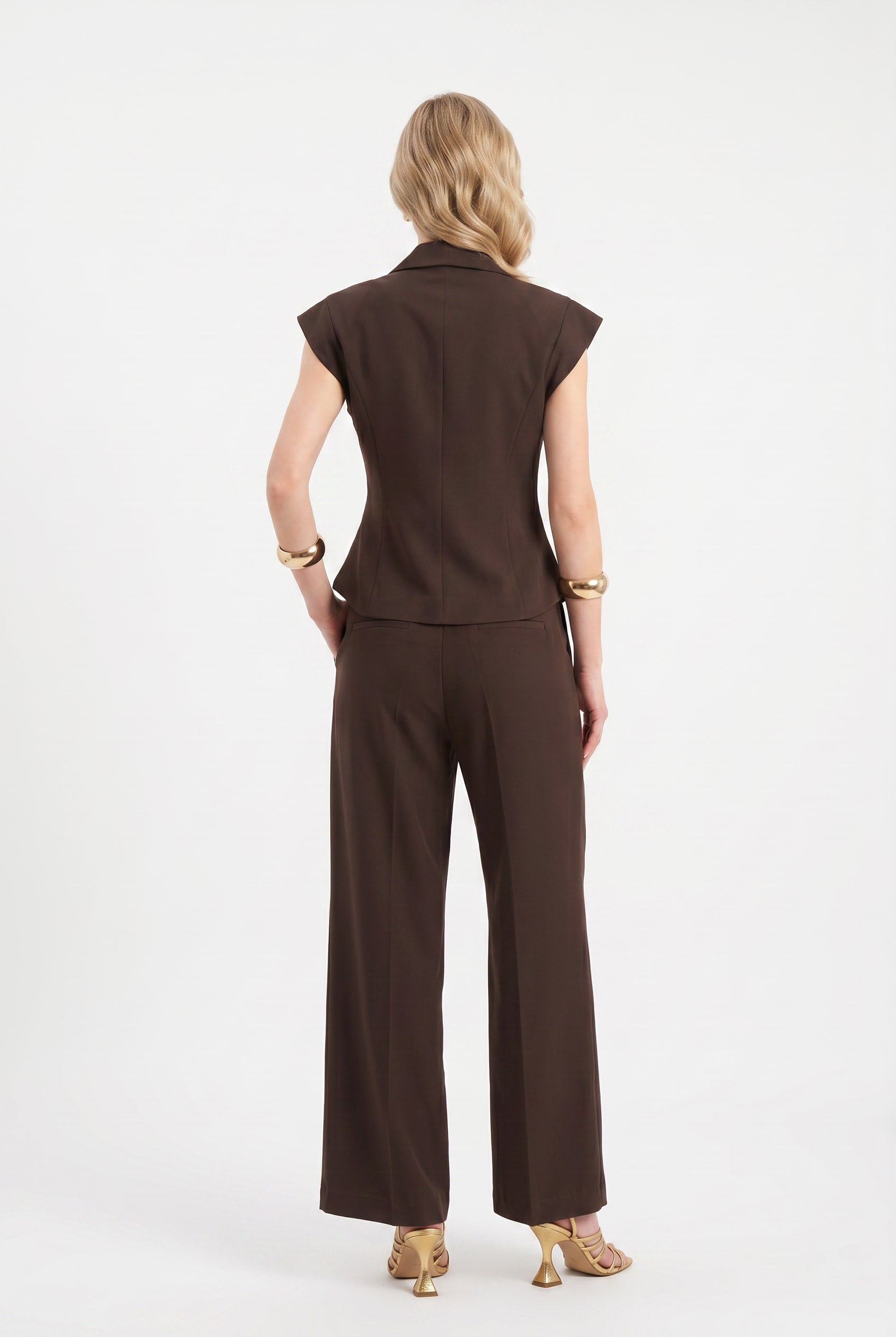 Chocolate Brown Tailored Vest Trouser Co-ord