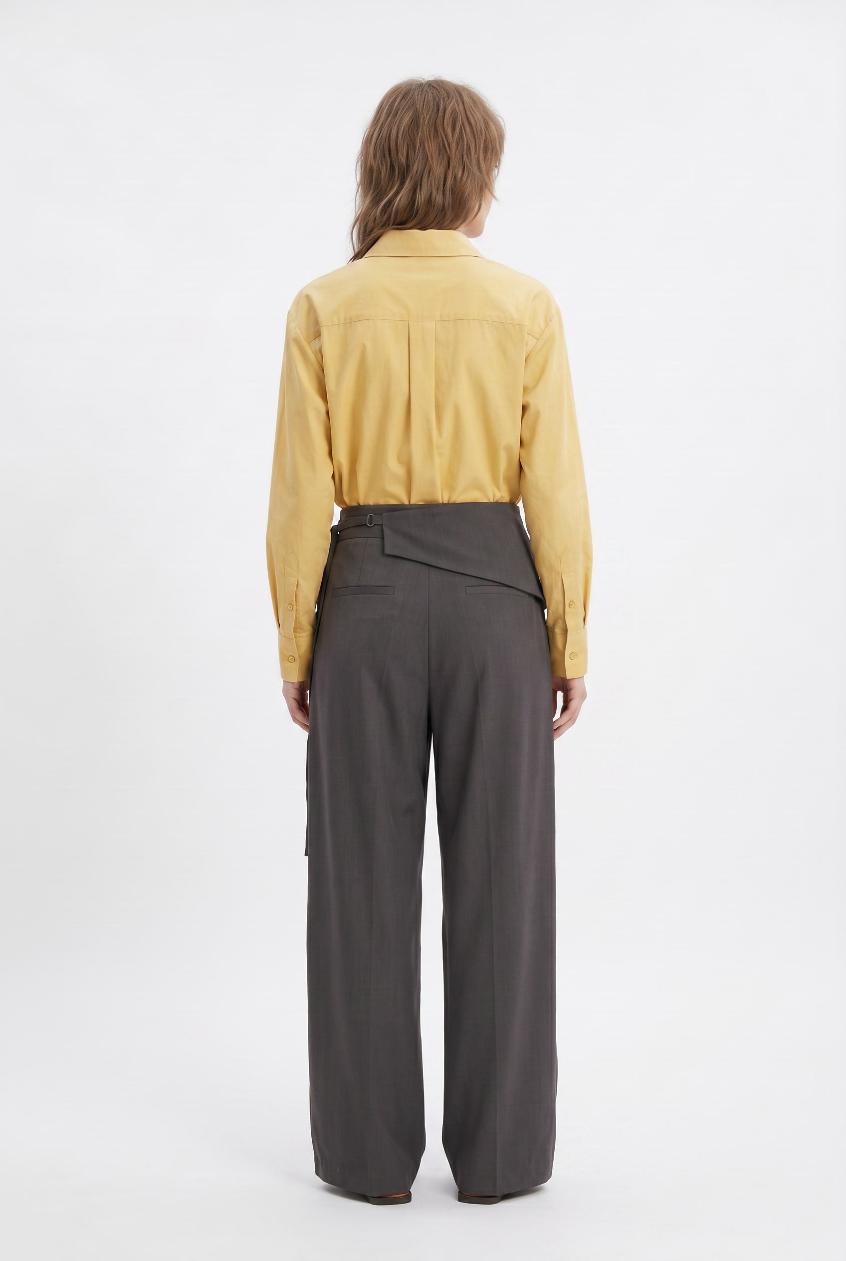 Charcoal Grey Wide Leg Tailored Trousers