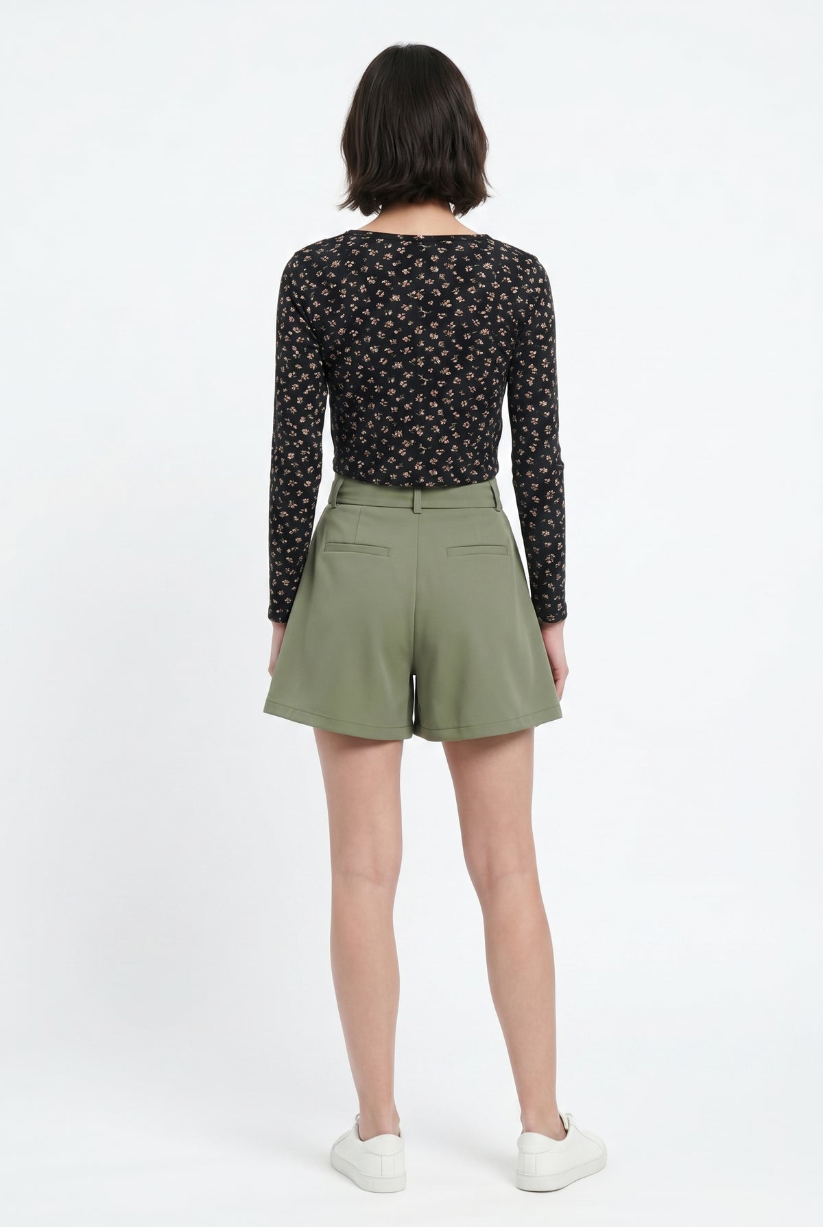 Sage Green High Waist Shorts