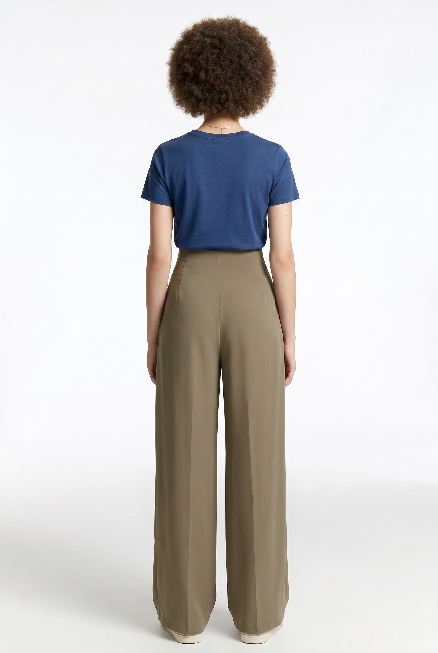 Sage Green Pleated Wide Leg Trousers