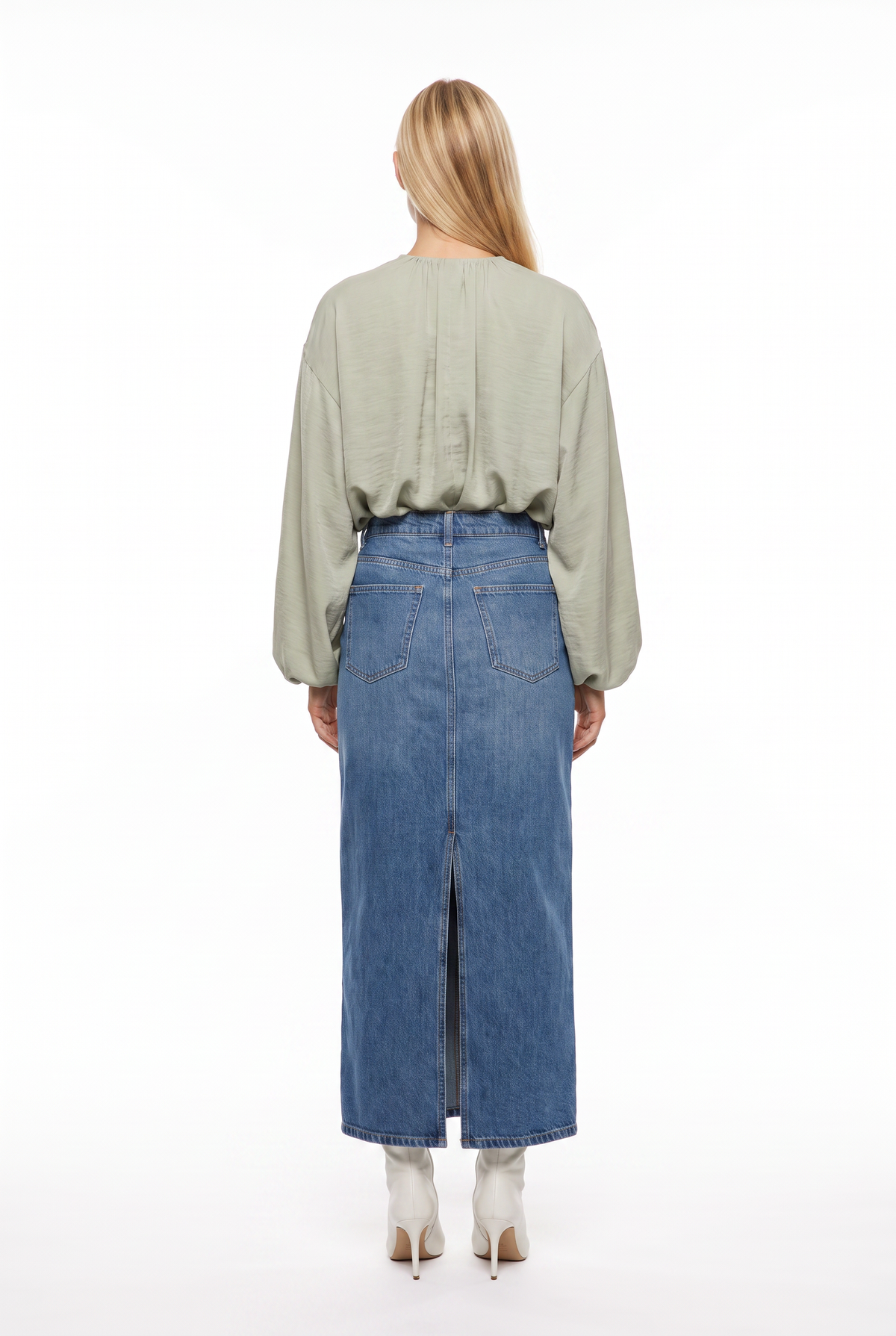Sage Green Oversized Balloon Blouse