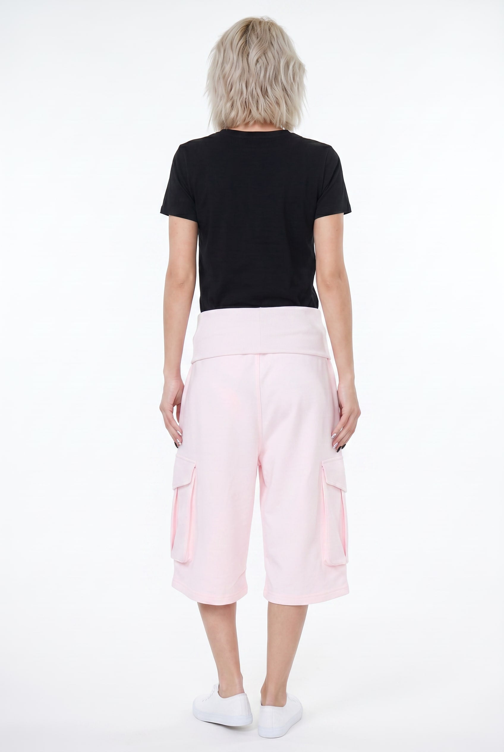 Blush Pink Wide Leg Cargo Culottes