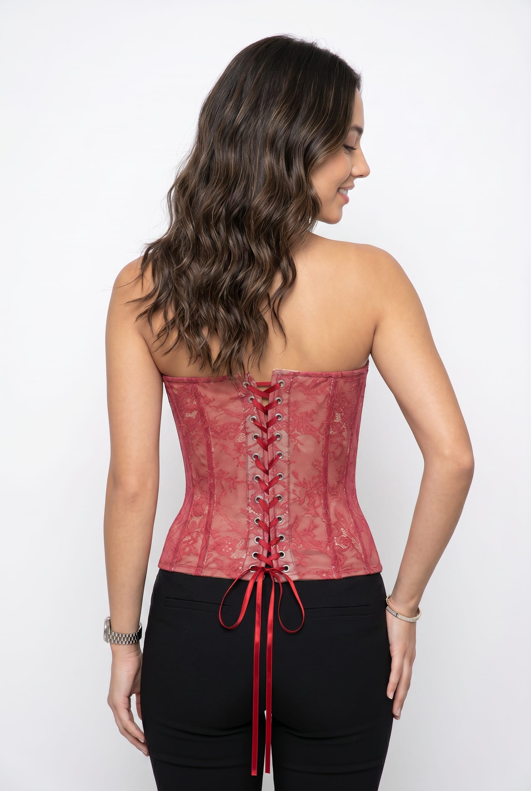 Rose Lace Underwire Bustier Corset