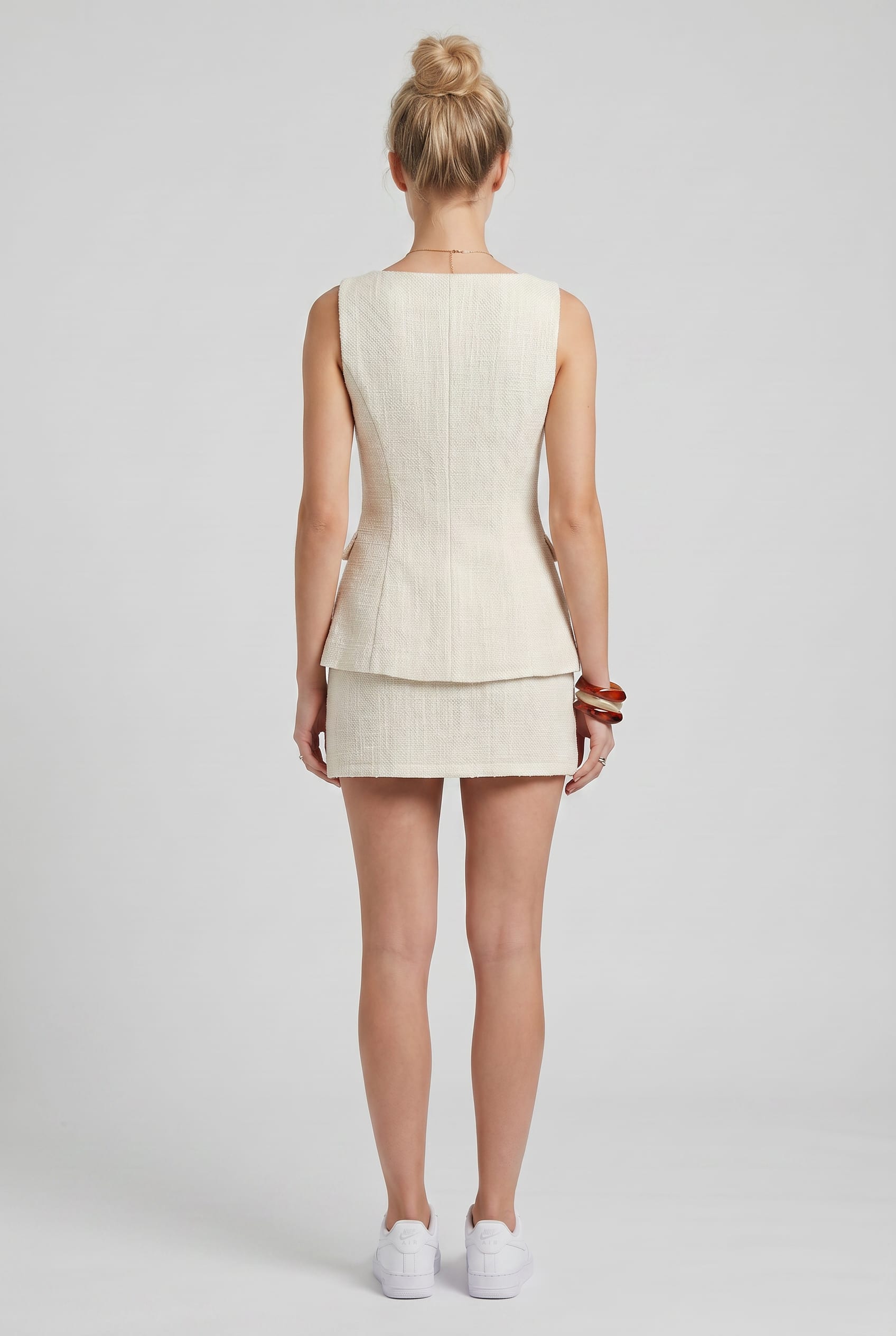 Cream Tweed Vest and Skirt Co-ord