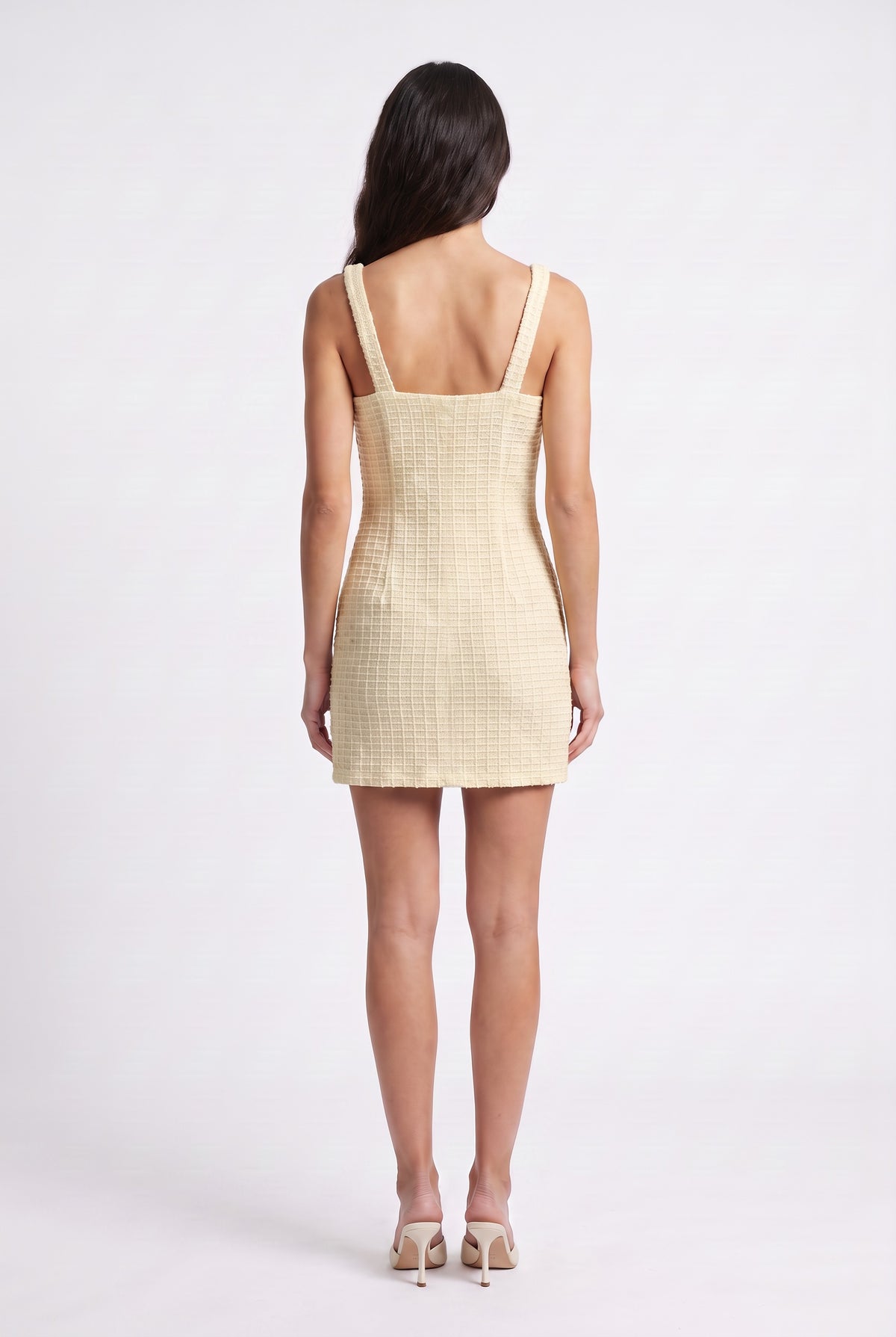 Butter Yellow Tweed Mini Dress