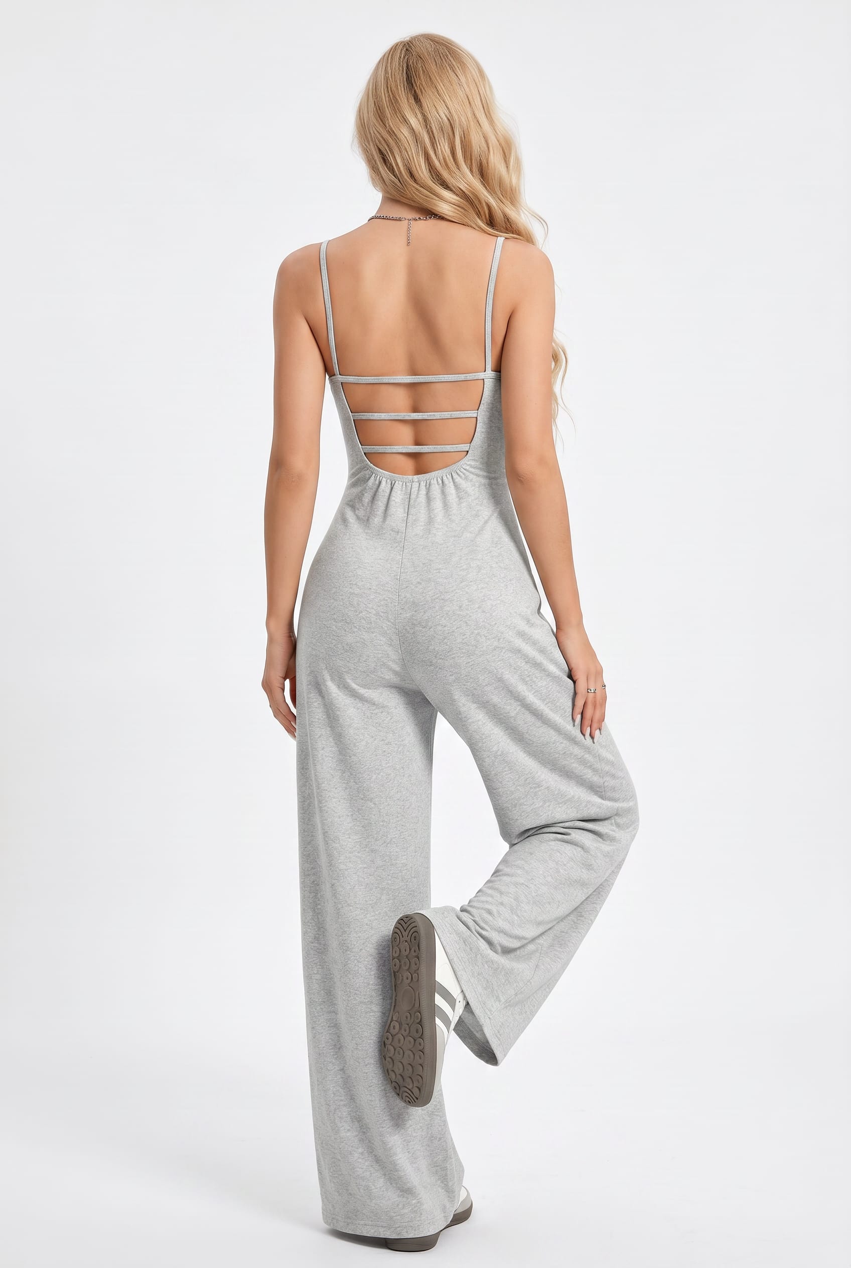 Grey Marl Cami Wide-Leg Jumpsuit
