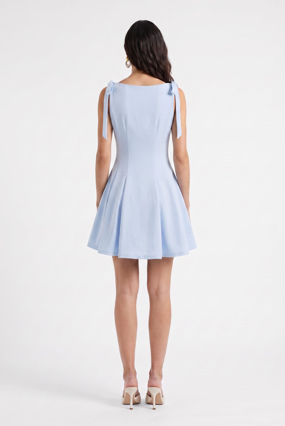 Sky Blue Bow Mini Dress