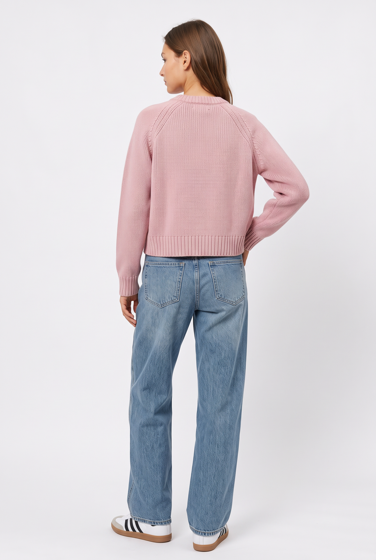 Pink Knit Zip-Up Cardigan