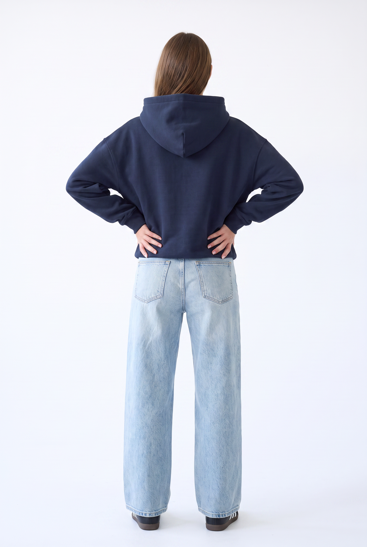 Navy Oversized Graphic Hoodie Sweatshirt