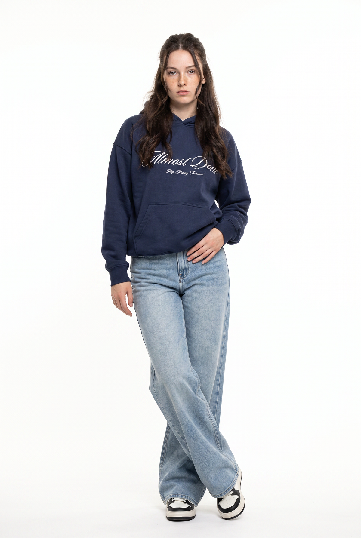Navy Oversized Cotton Hoodie