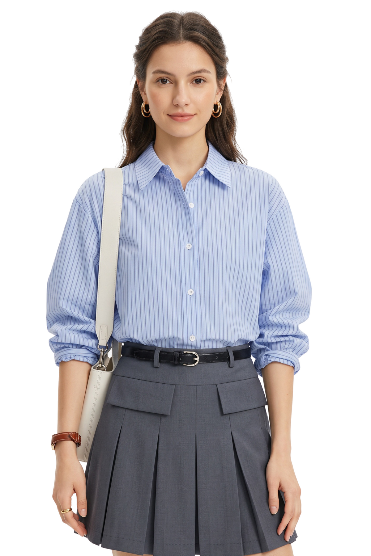 Blue Striped Linen Button-Down Shirt