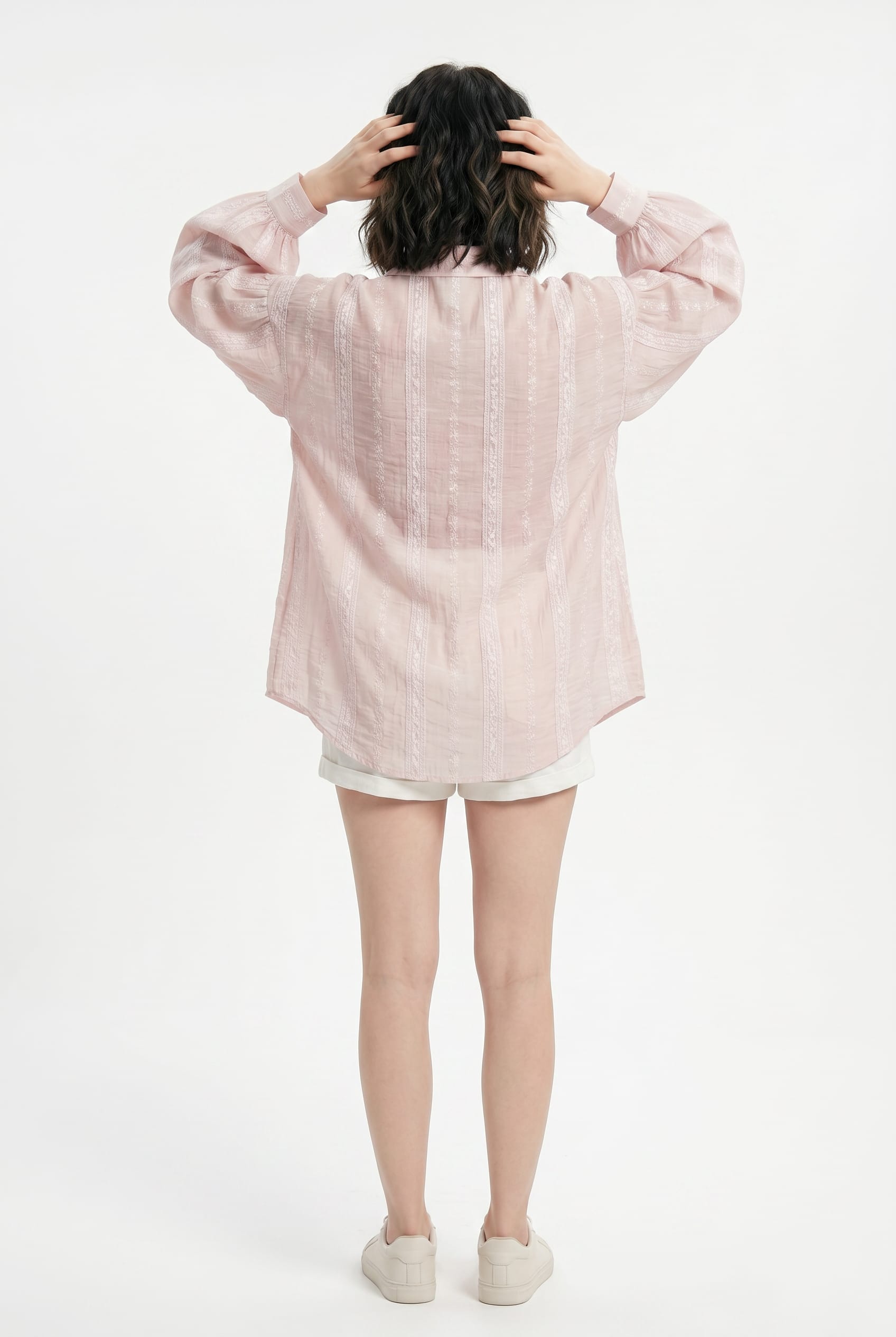 Blush Pink Sheer Oversized Shirt