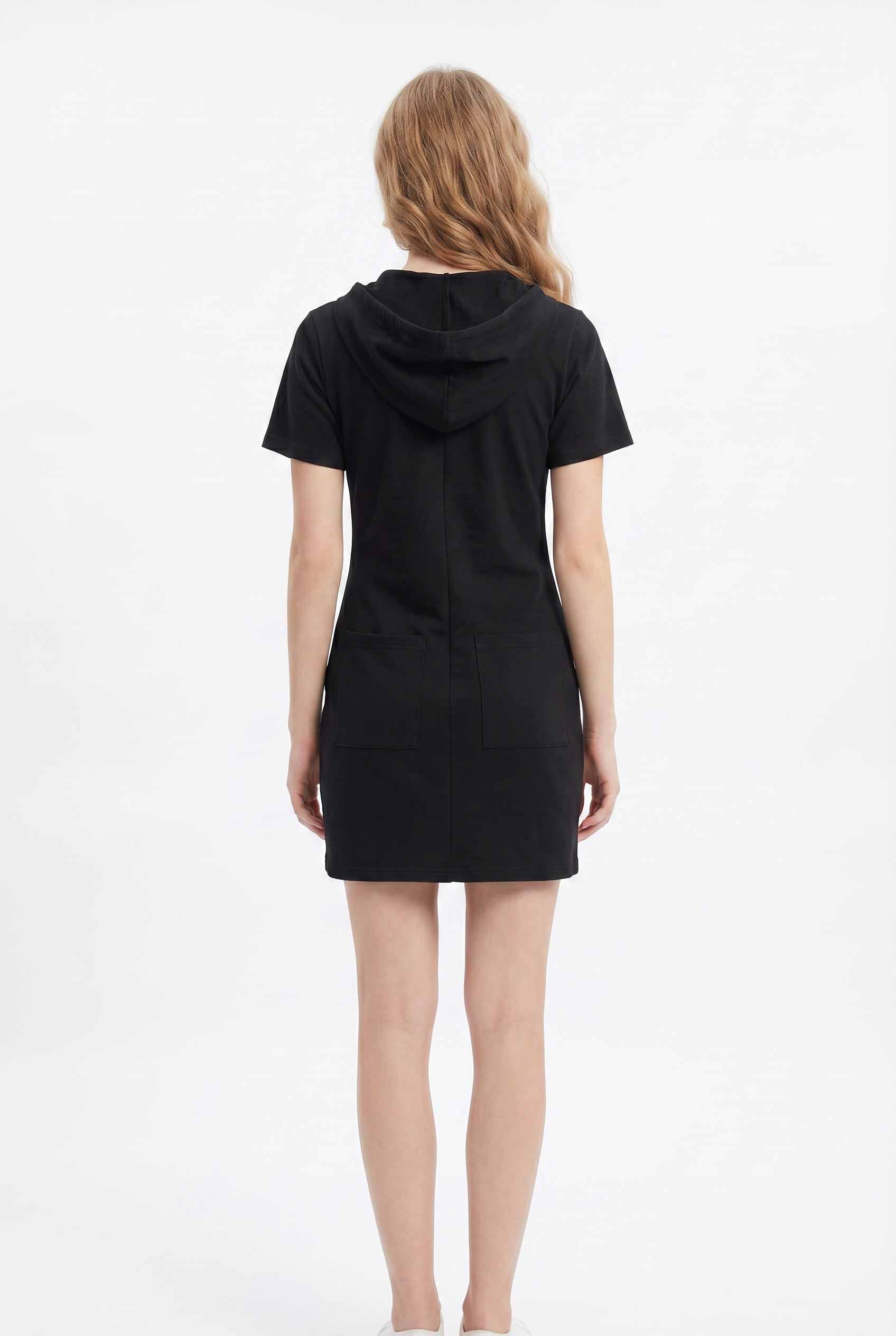Black Zip-Front Cargo Shirt Dress