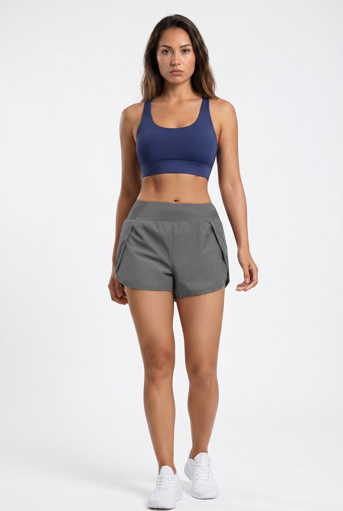 Gray Relaxed Fit Running Shorts