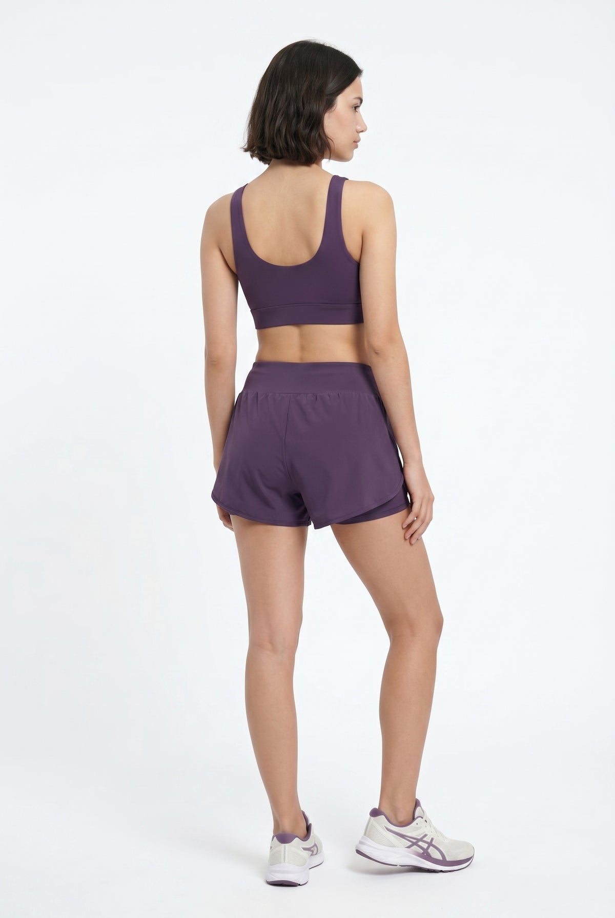 Purple Active Running Shorts Set