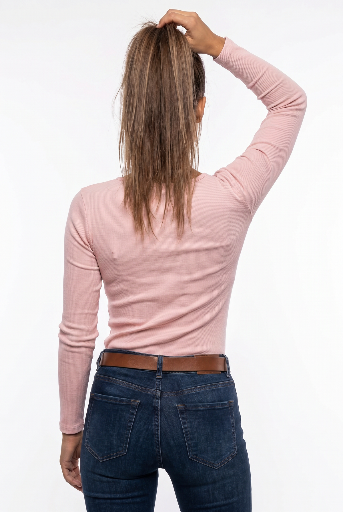Pink Zip Front Ribbed Bodysuit