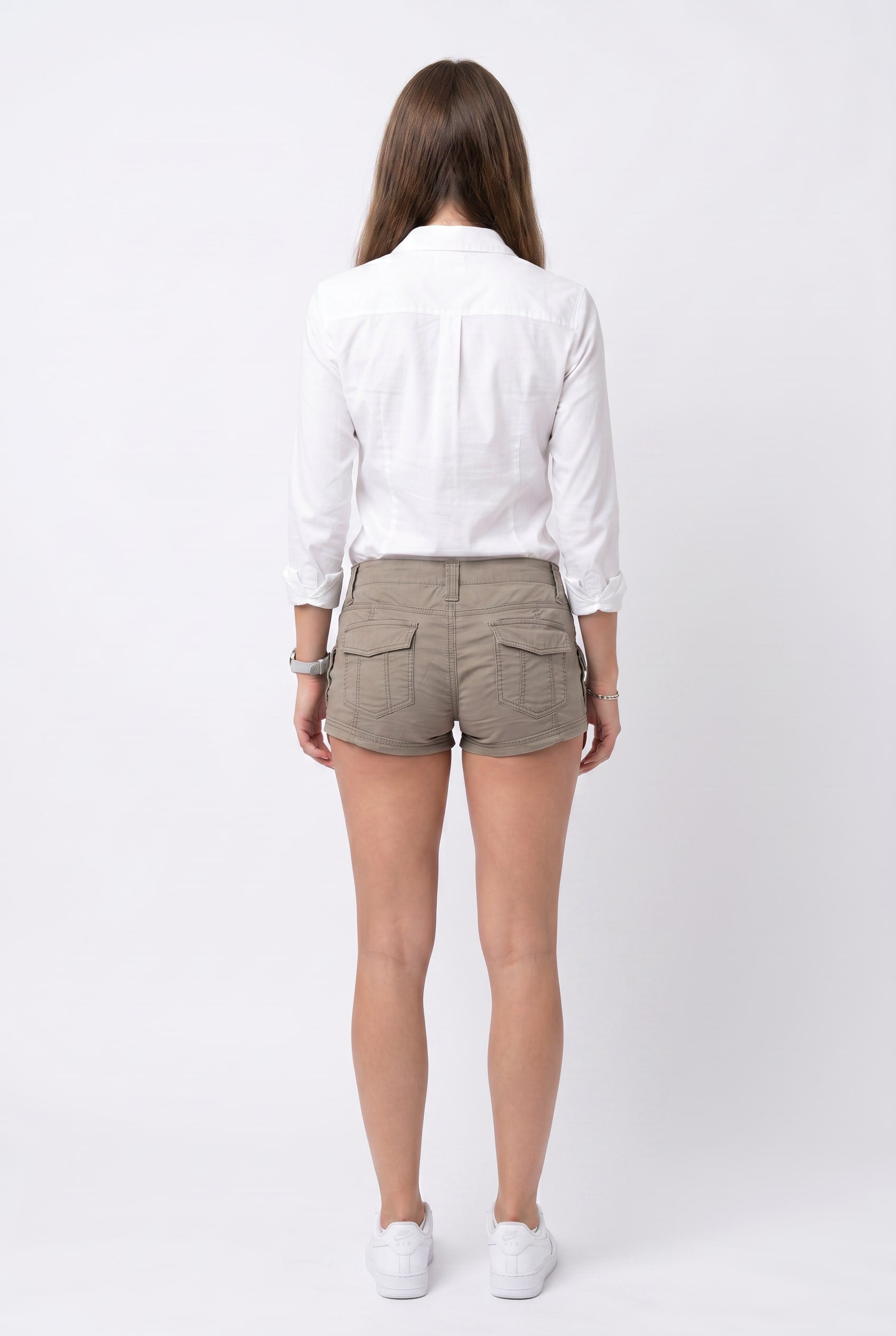 Khaki Cargo Shorts with Utility Pockets