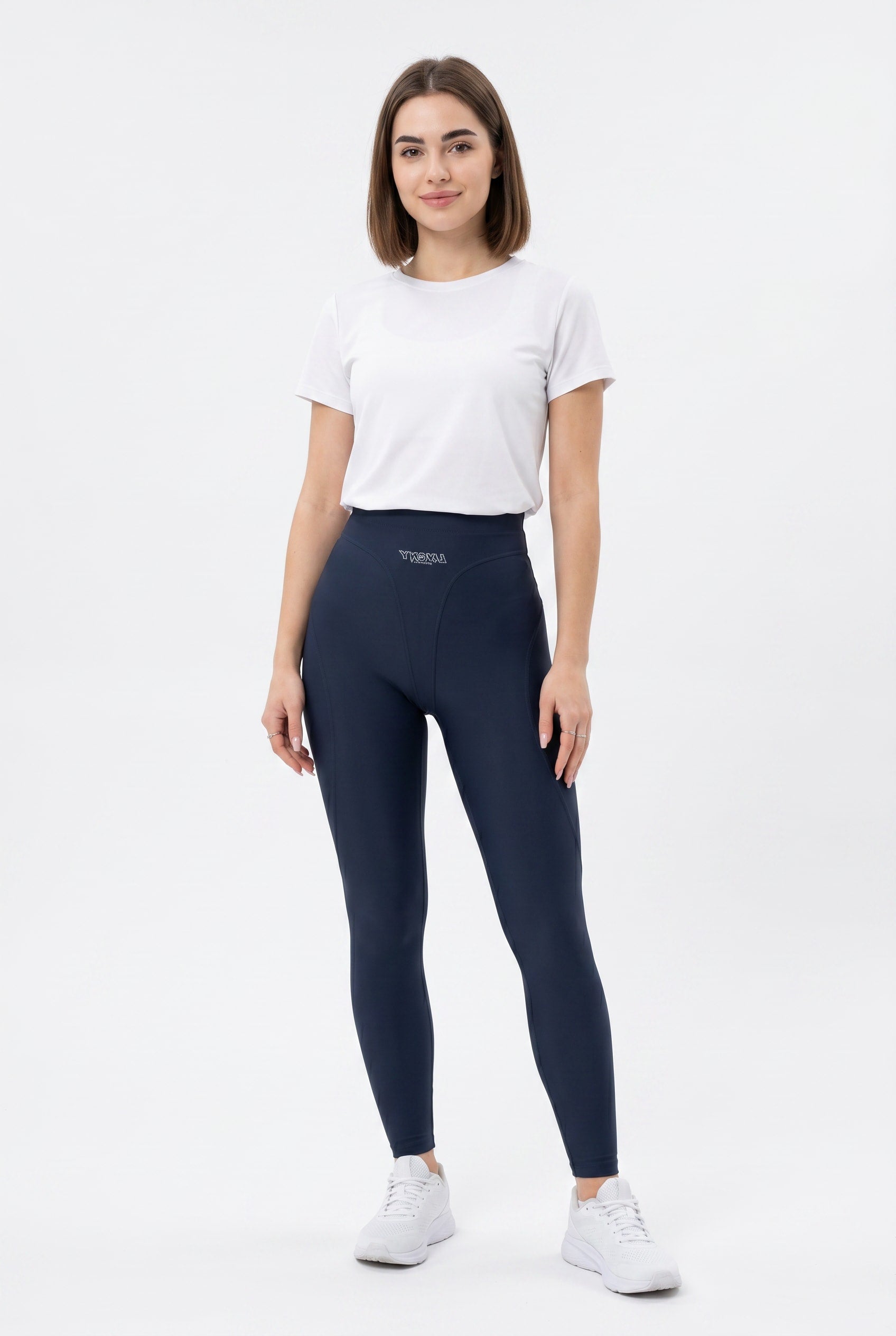 Navy High-Waisted Compression Active Leggings