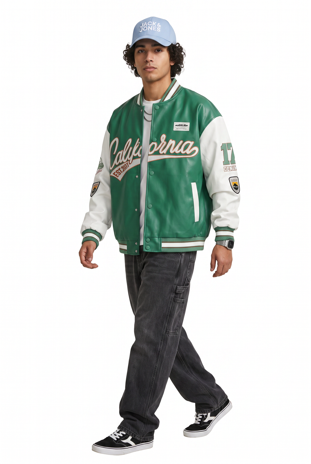 Green Leather Varsity Jacket