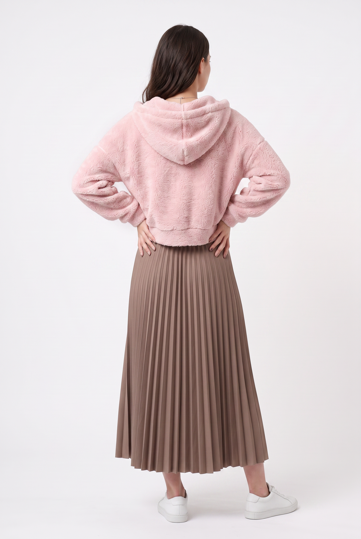 Pink Teddy Fleece Zip Hoodie