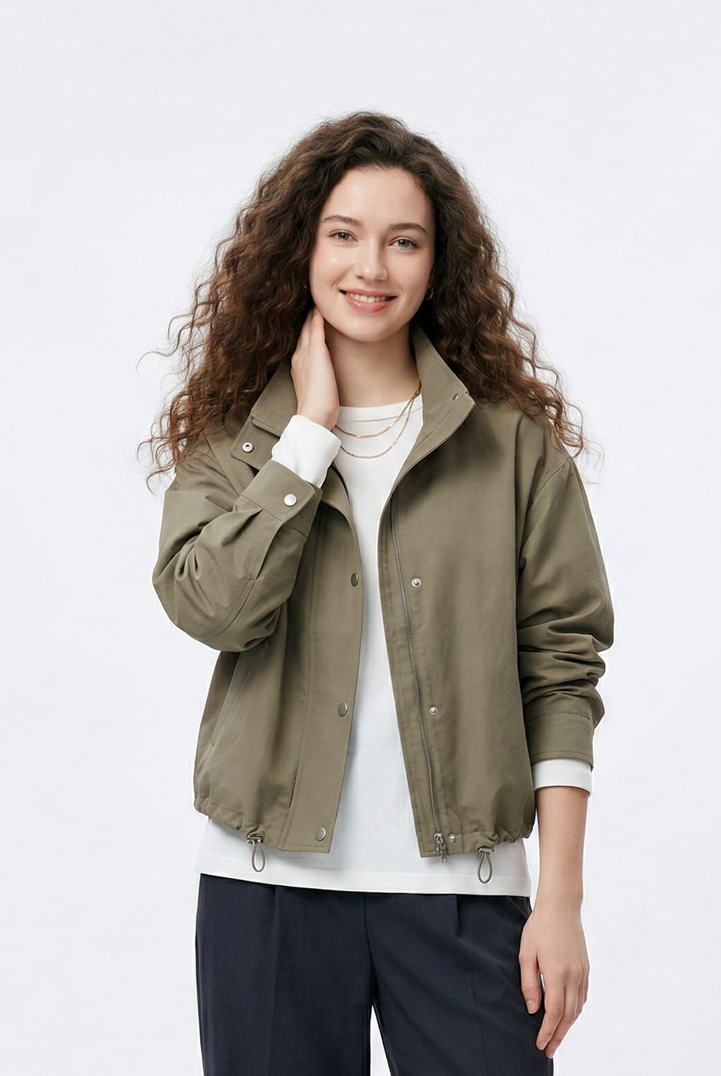 Olive Green Utility Trench Jacket